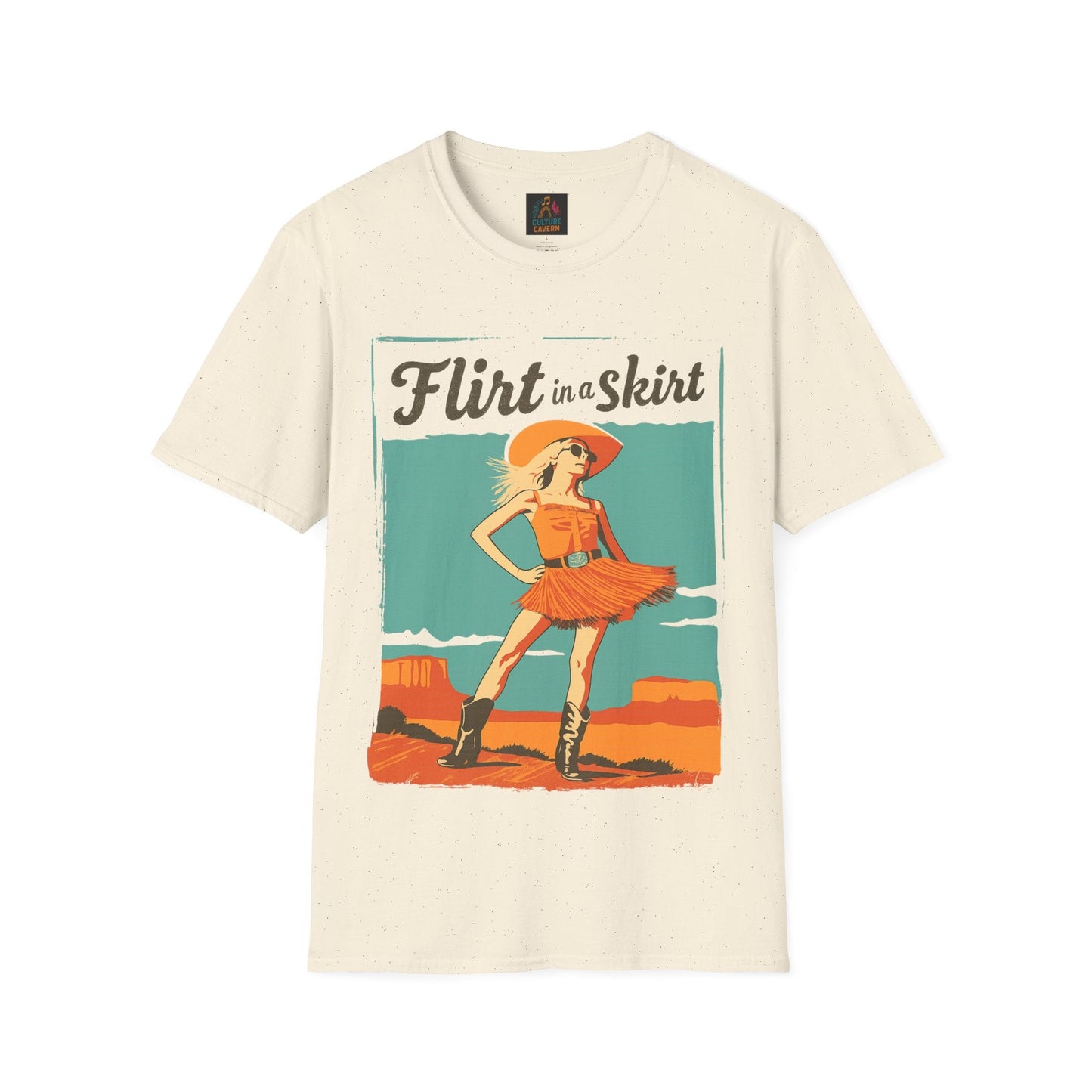 Flirt in a Skirt Retro Graphic T-Shirt - Cowgirltops.com