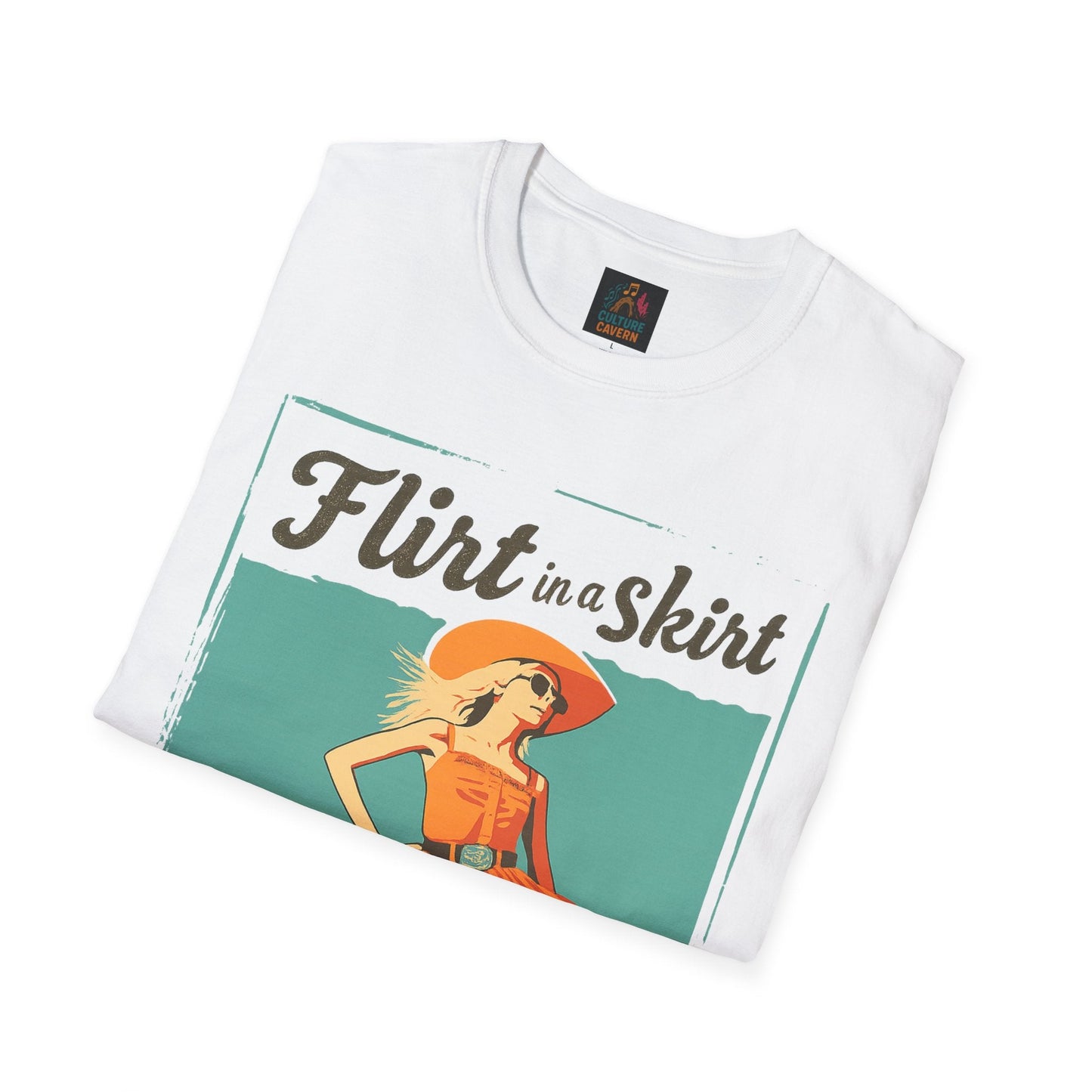 Flirt in a Skirt Retro Graphic T-Shirt - Cowgirltops.com