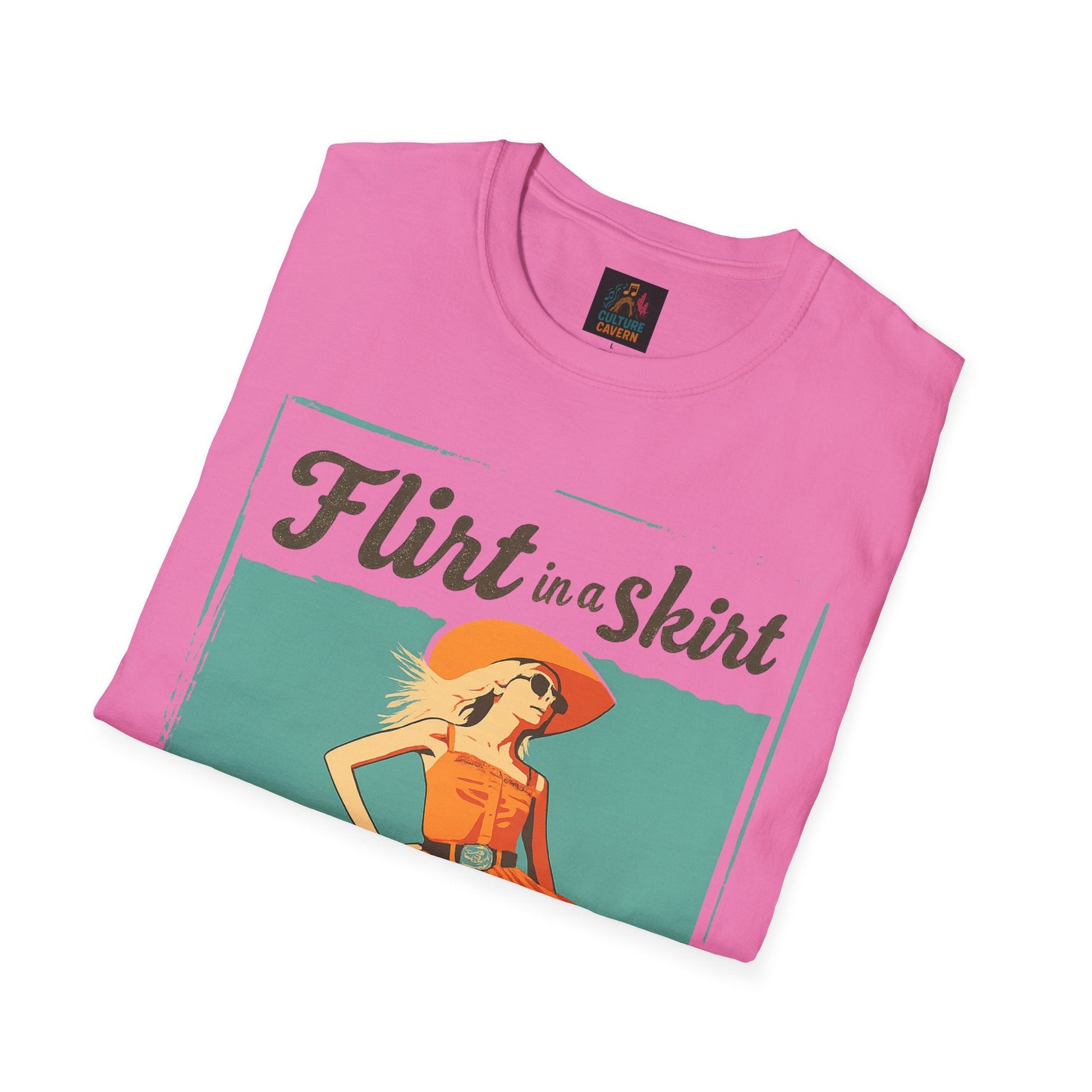 Flirt in a Skirt Retro Graphic T-Shirt - Cowgirltops.com