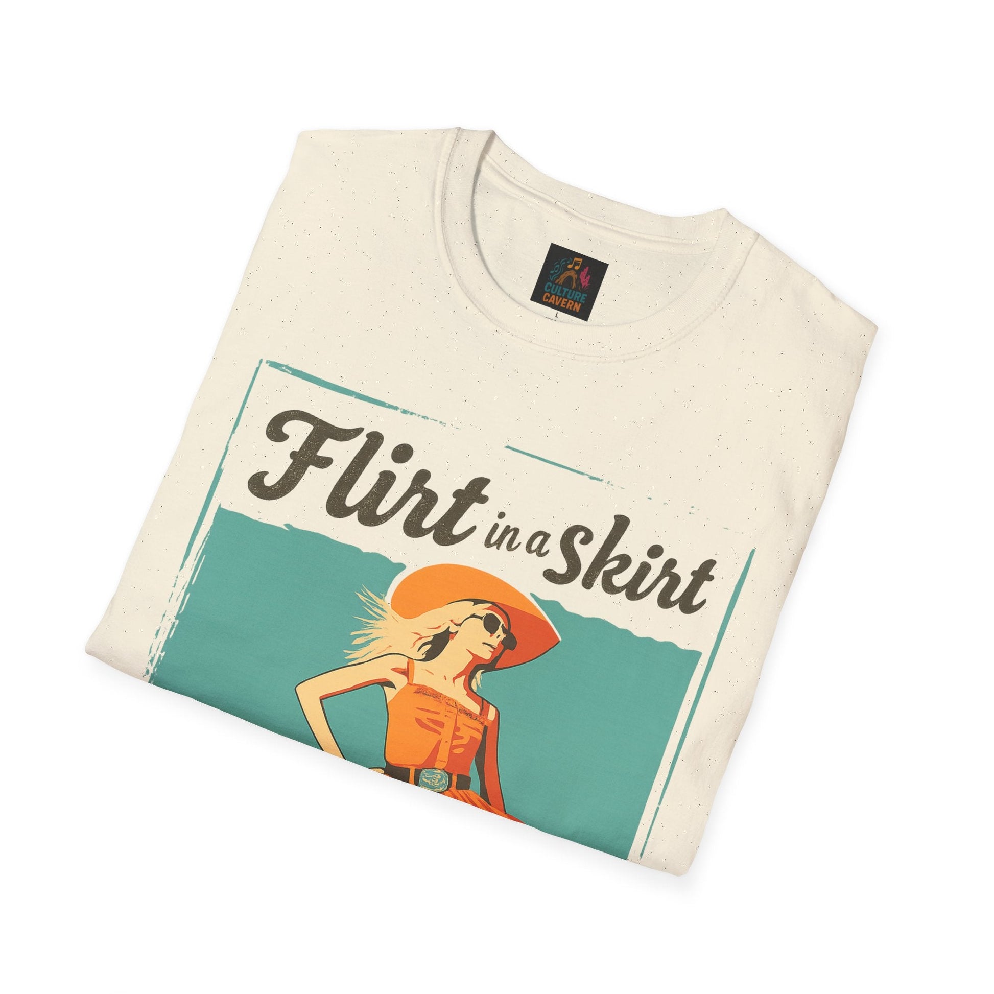Flirt in a Skirt Retro Graphic T-Shirt - Cowgirltops.com