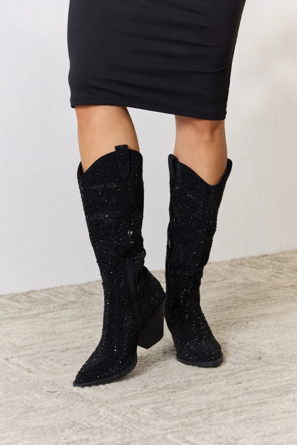 Forever Link Rhinestone Knee High Cowboy Boots - Cowgirltops.com