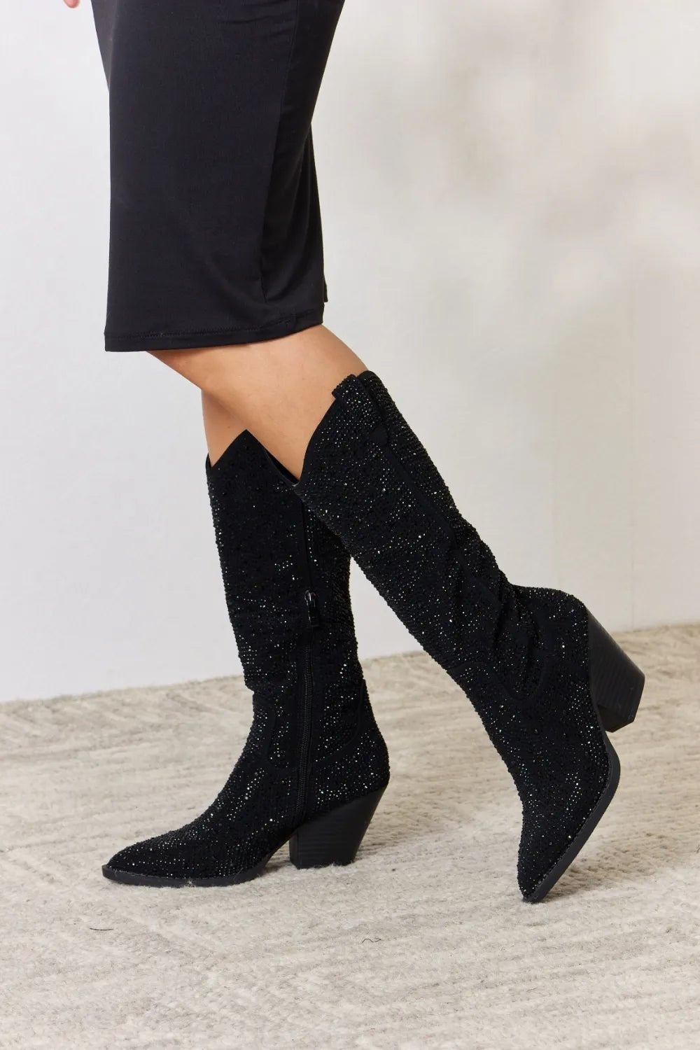 Forever Link Rhinestone Knee High Cowboy Boots - Cowgirltops.com