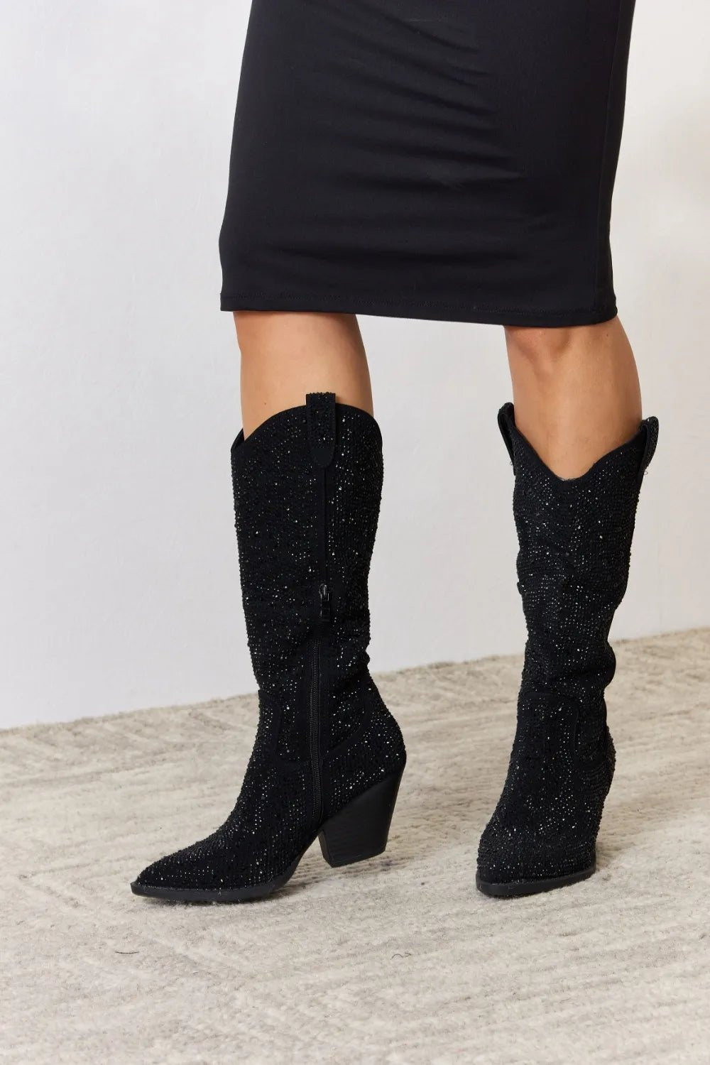 Forever Link Rhinestone Knee High Cowboy Boots - Cowgirltops.com