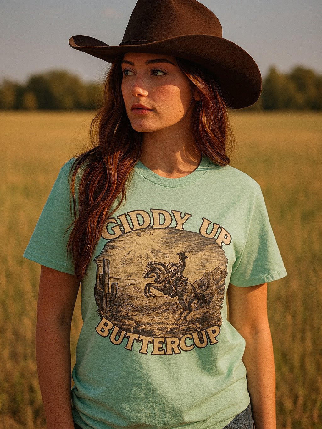 Giddy Up Buttercup Unisex T-Shirt - Cowgirltops.com