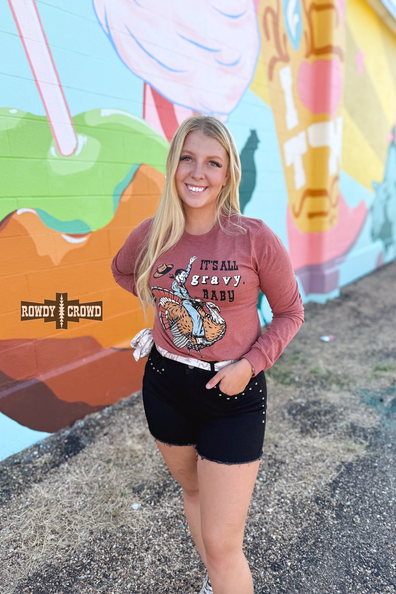 Gravy Baby Long Sleeve Tee - Cowgirltops.com