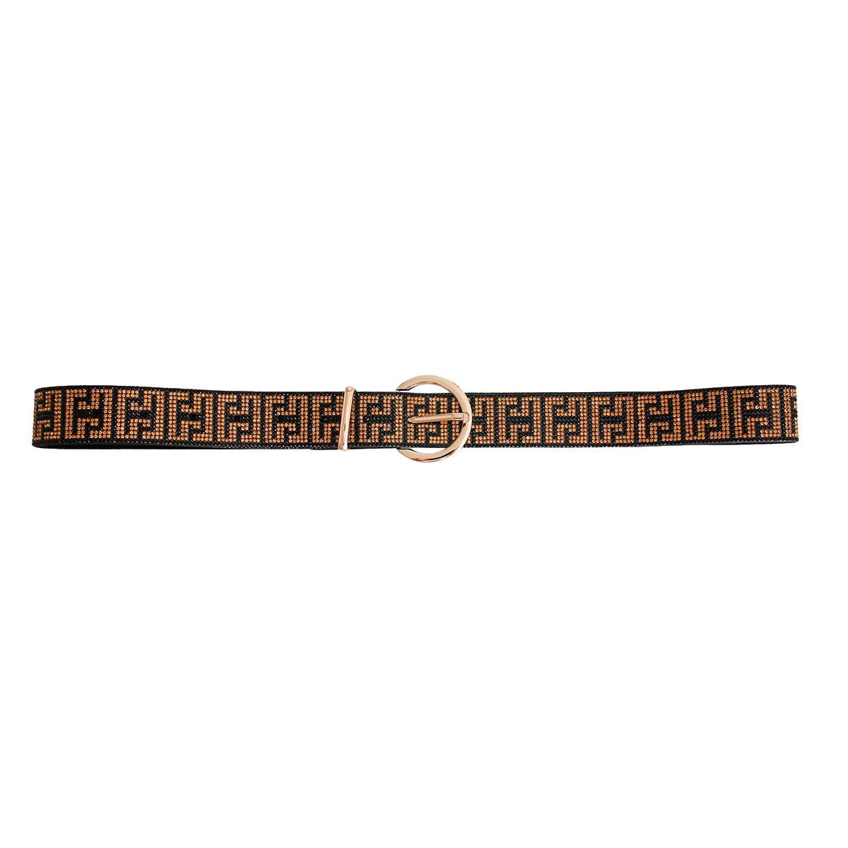 Greek Key Rhinestone Black Belt - Cowgirltops.com
