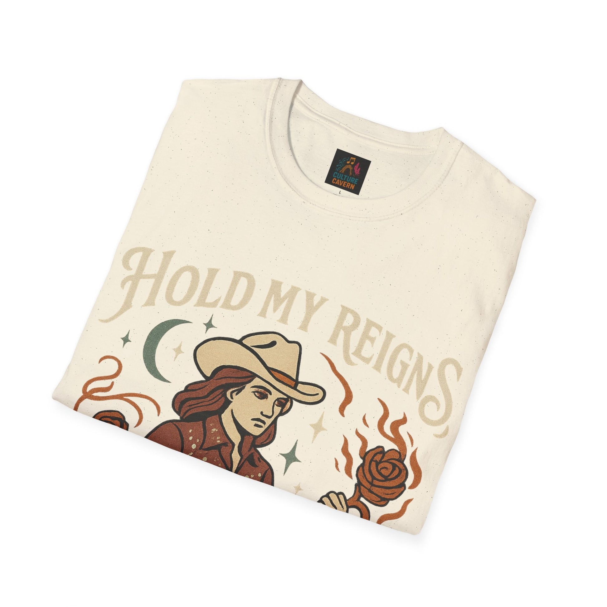 Hold My Reigns, Feel My Flames Womens Tee - Cowgirltops.com