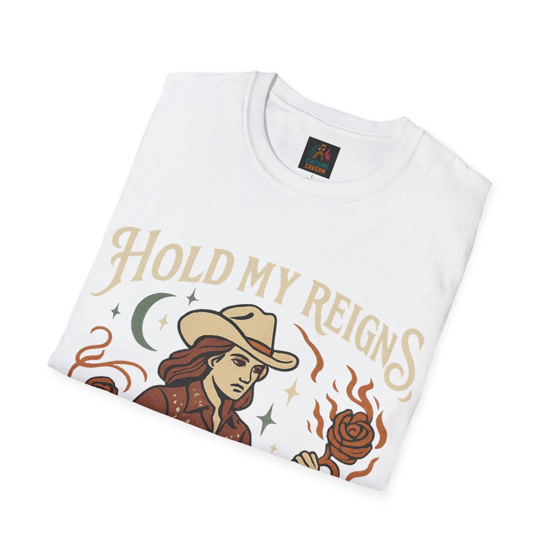 Hold My Reigns, Feel My Flames Womens Tee - Cowgirltops.com