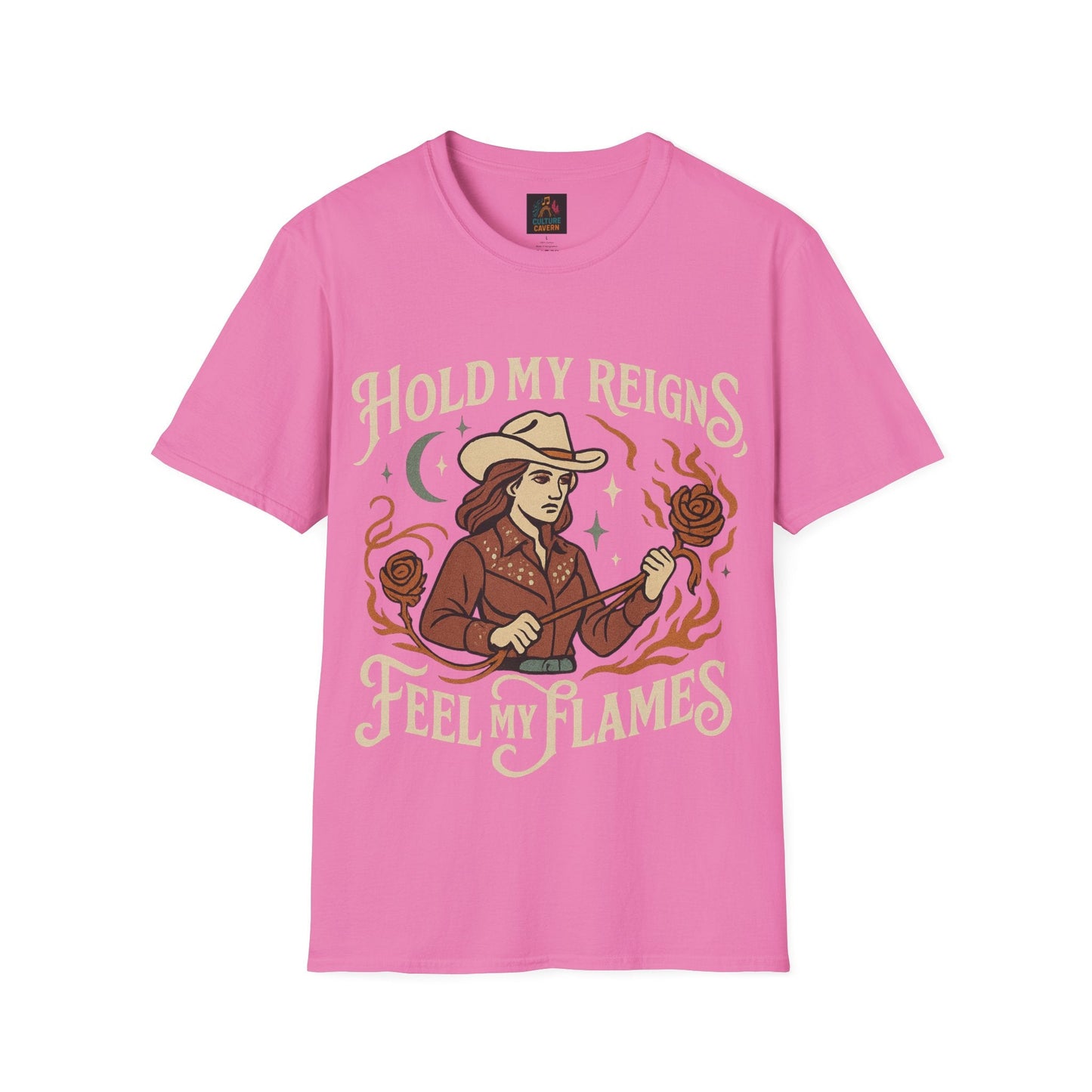 Hold My Reigns, Feel My Flames Womens Tee - Cowgirltops.com