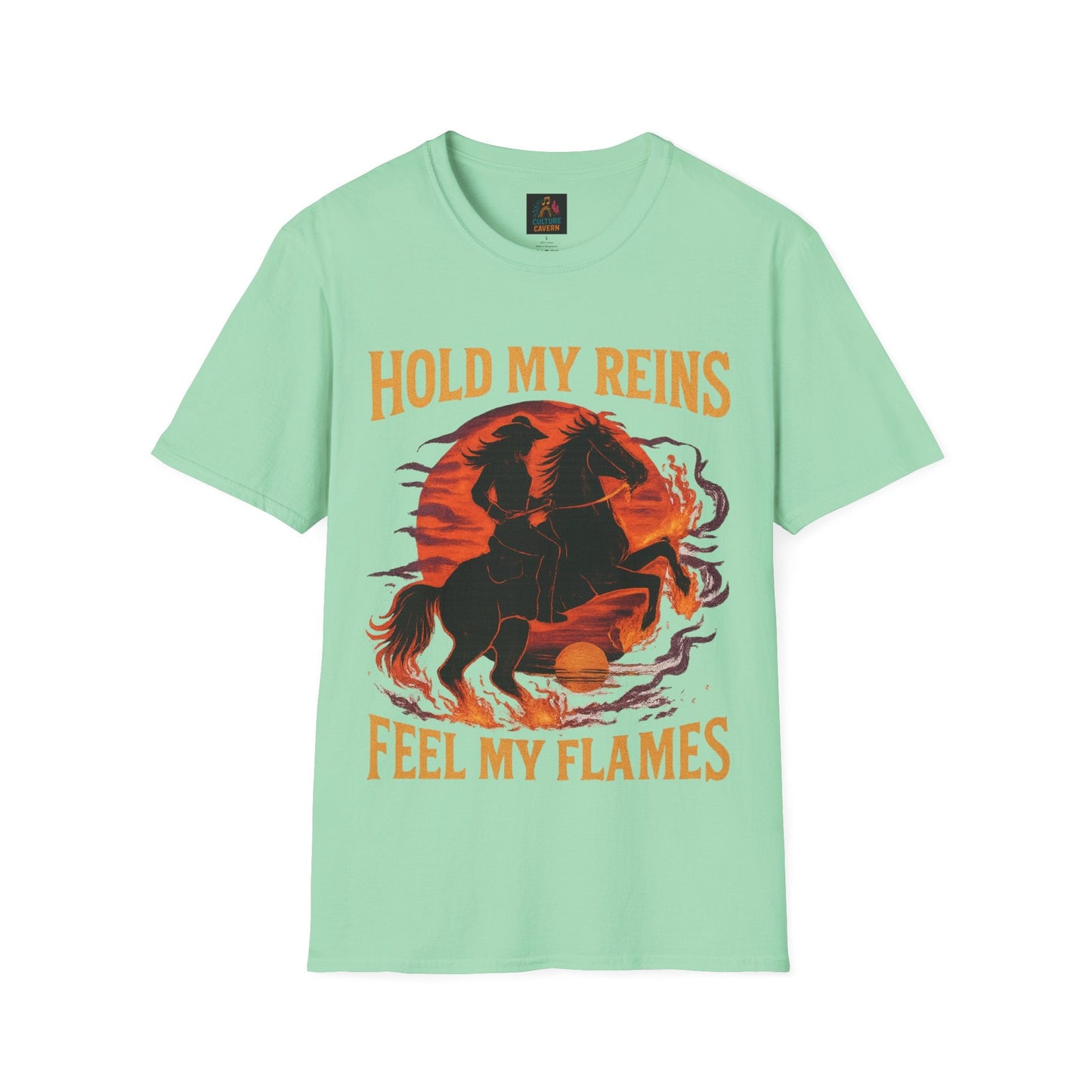 Hold my Reigns, Feel my Flames Womens tee - Cowgirltops.com