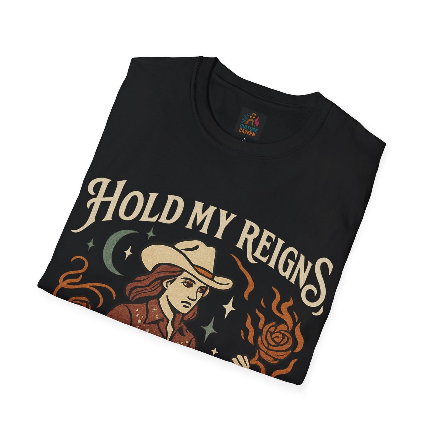 Hold My Reigns, Feel My Flames Womens Tee - Cowgirltops.com