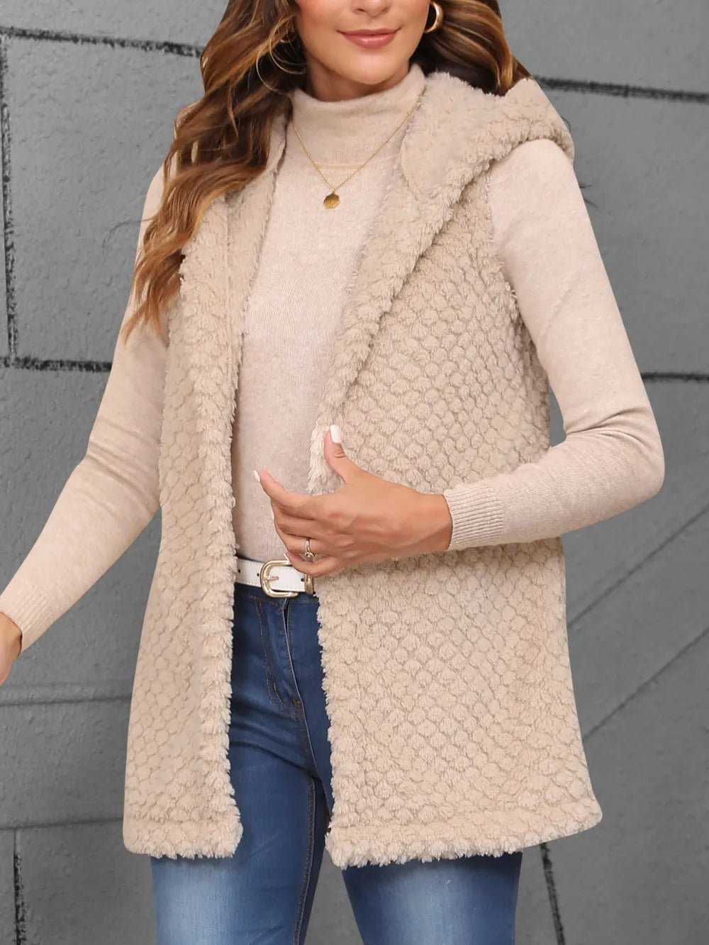 Hooded Faux Shearling Coat - Cowgirltops.com