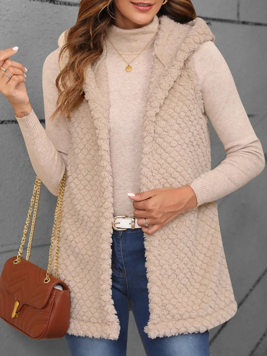 Hooded Faux Shearling Coat - Cowgirltops.com