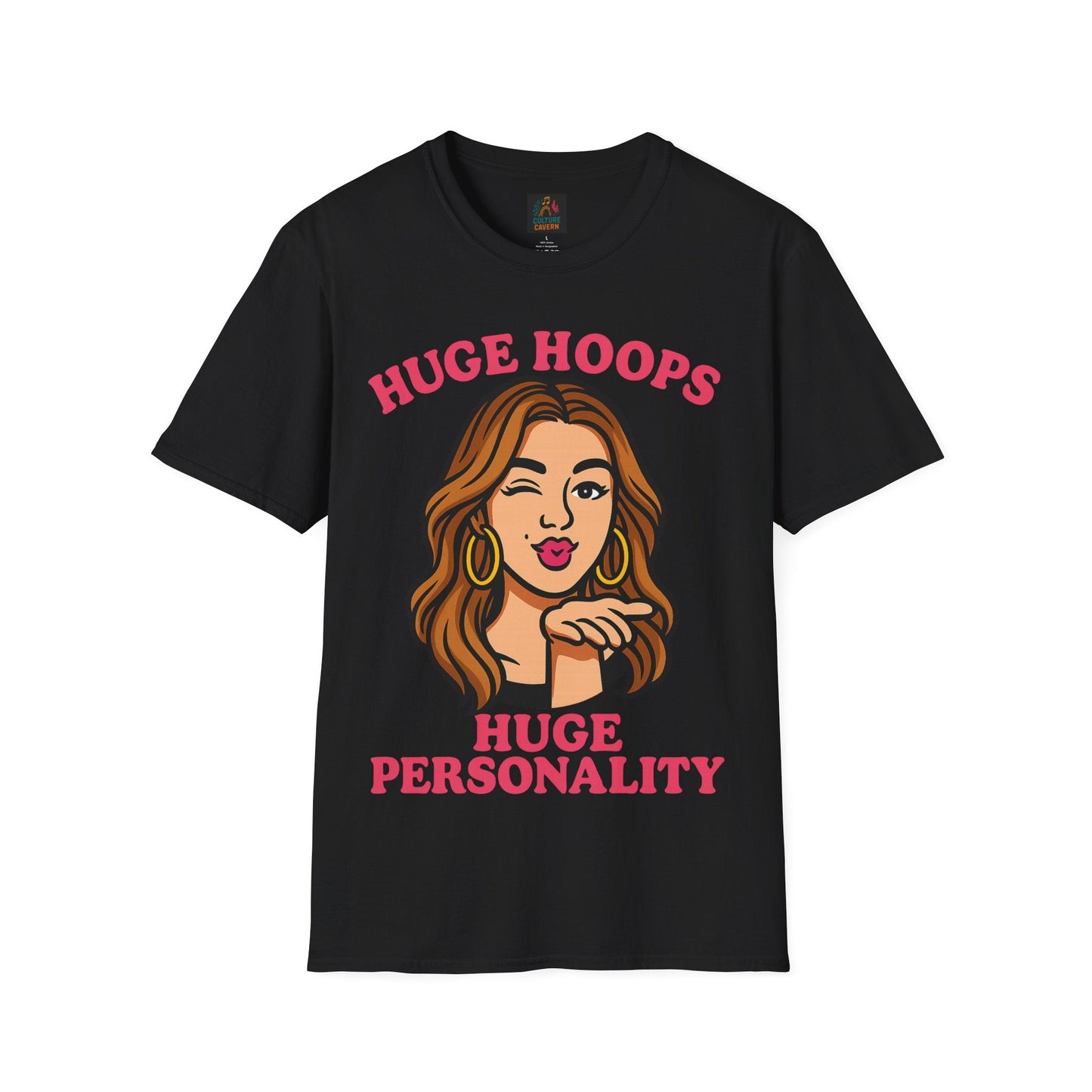 Huge Hoops, Huge Personality Tee - Cowgirltops.com