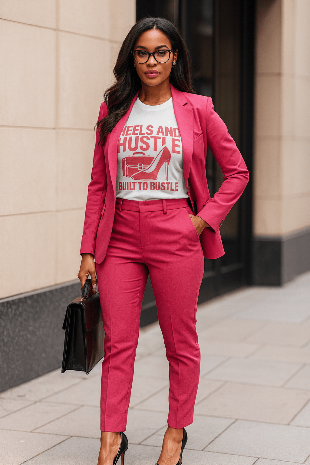 Hustle T-Shirt for Ambitious Women, Heels and Hustle Tee, Casual Wear, [...] - Cowgirltops.com