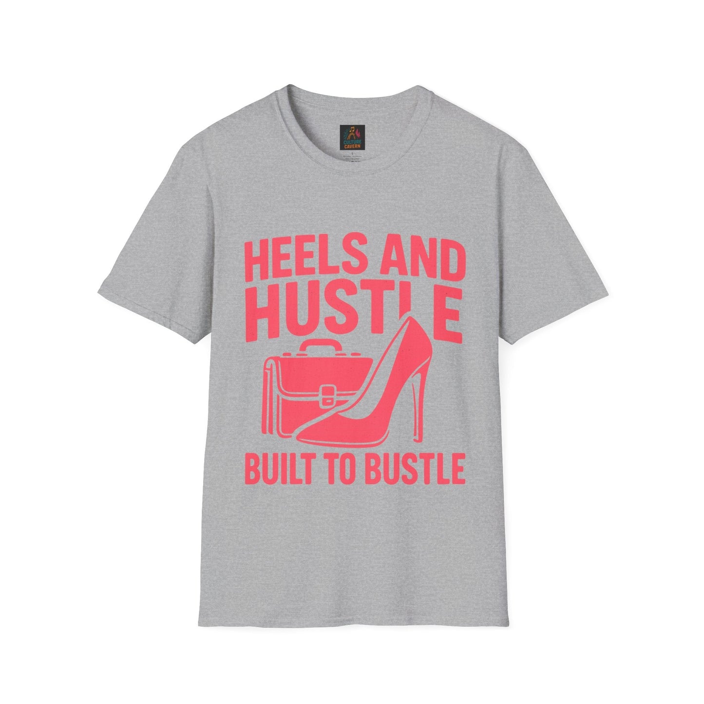Hustle T-Shirt for Ambitious Women, Heels and Hustle Tee, Casual Wear, [...] - Cowgirltops.com