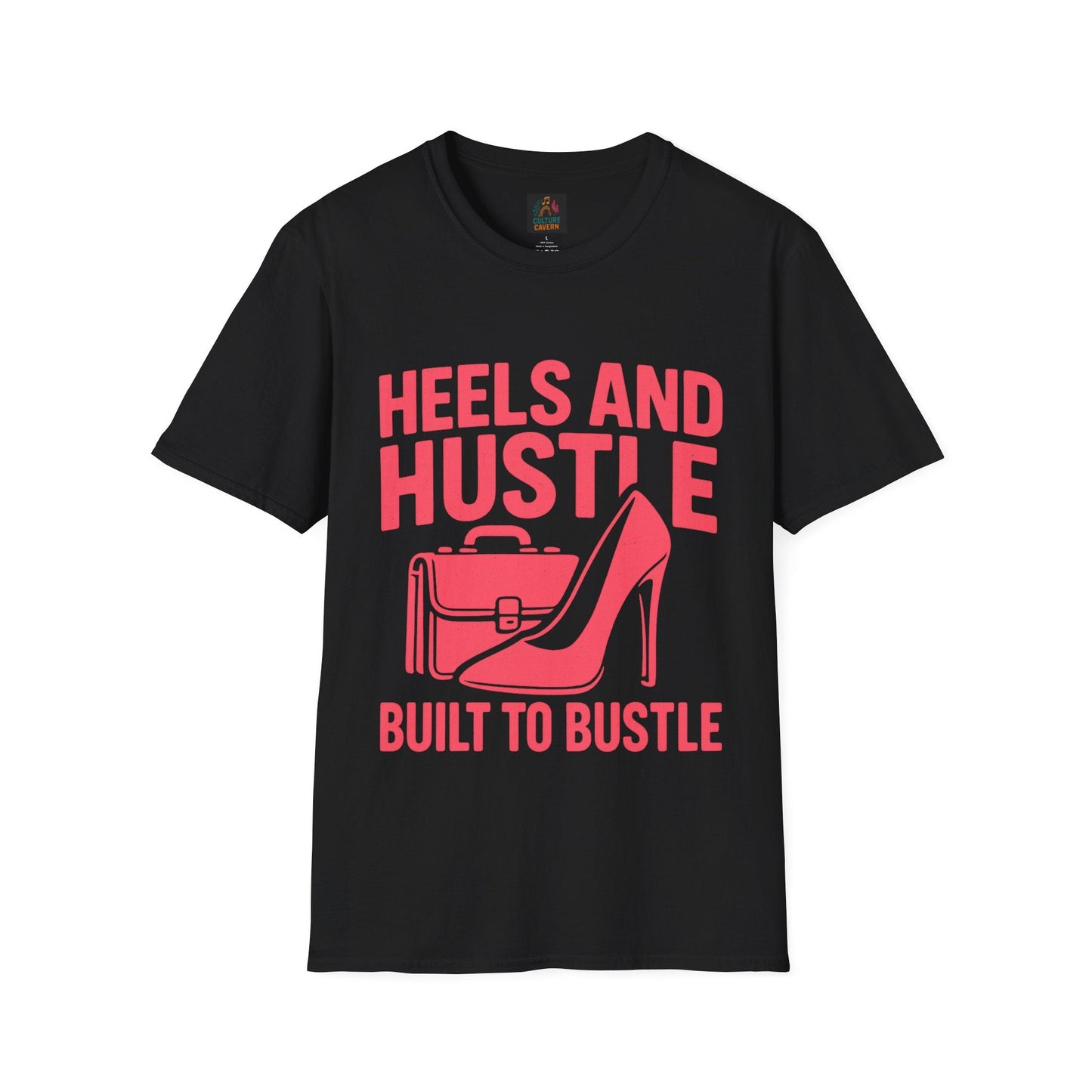 Hustle T-Shirt for Ambitious Women, Heels and Hustle Tee, Casual Wear, [...] - Cowgirltops.com