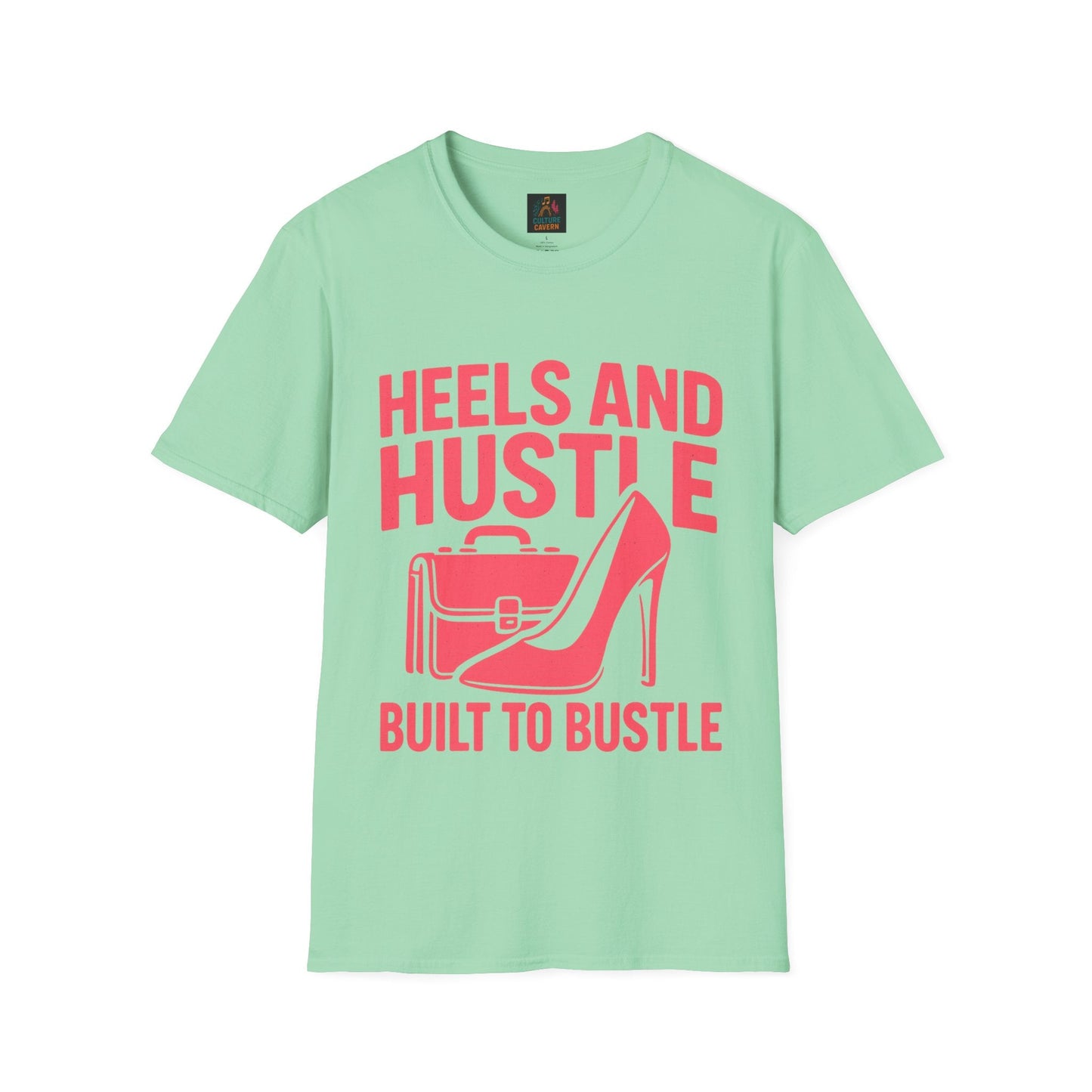 Hustle T-Shirt for Ambitious Women, Heels and Hustle Tee, Casual Wear, [...] - Cowgirltops.com