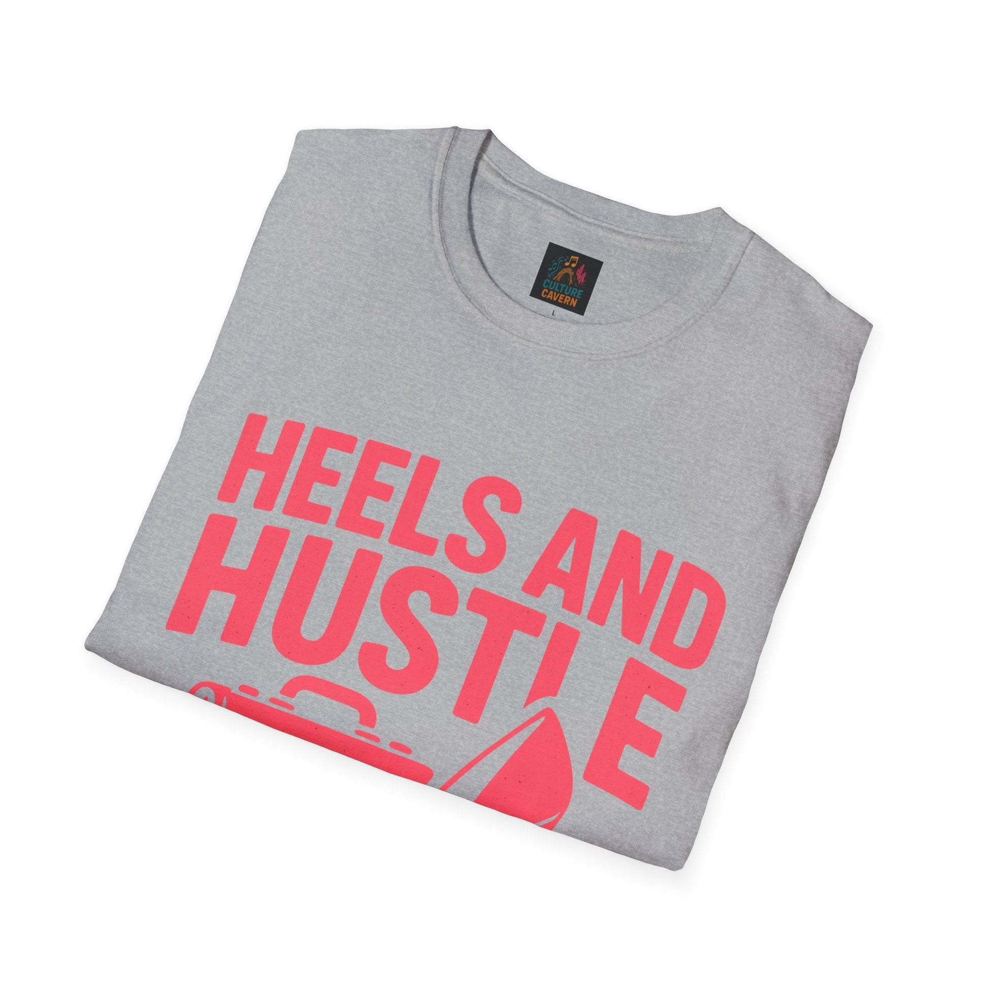 Hustle T-Shirt for Ambitious Women, Heels and Hustle Tee, Casual Wear, [...] - Cowgirltops.com