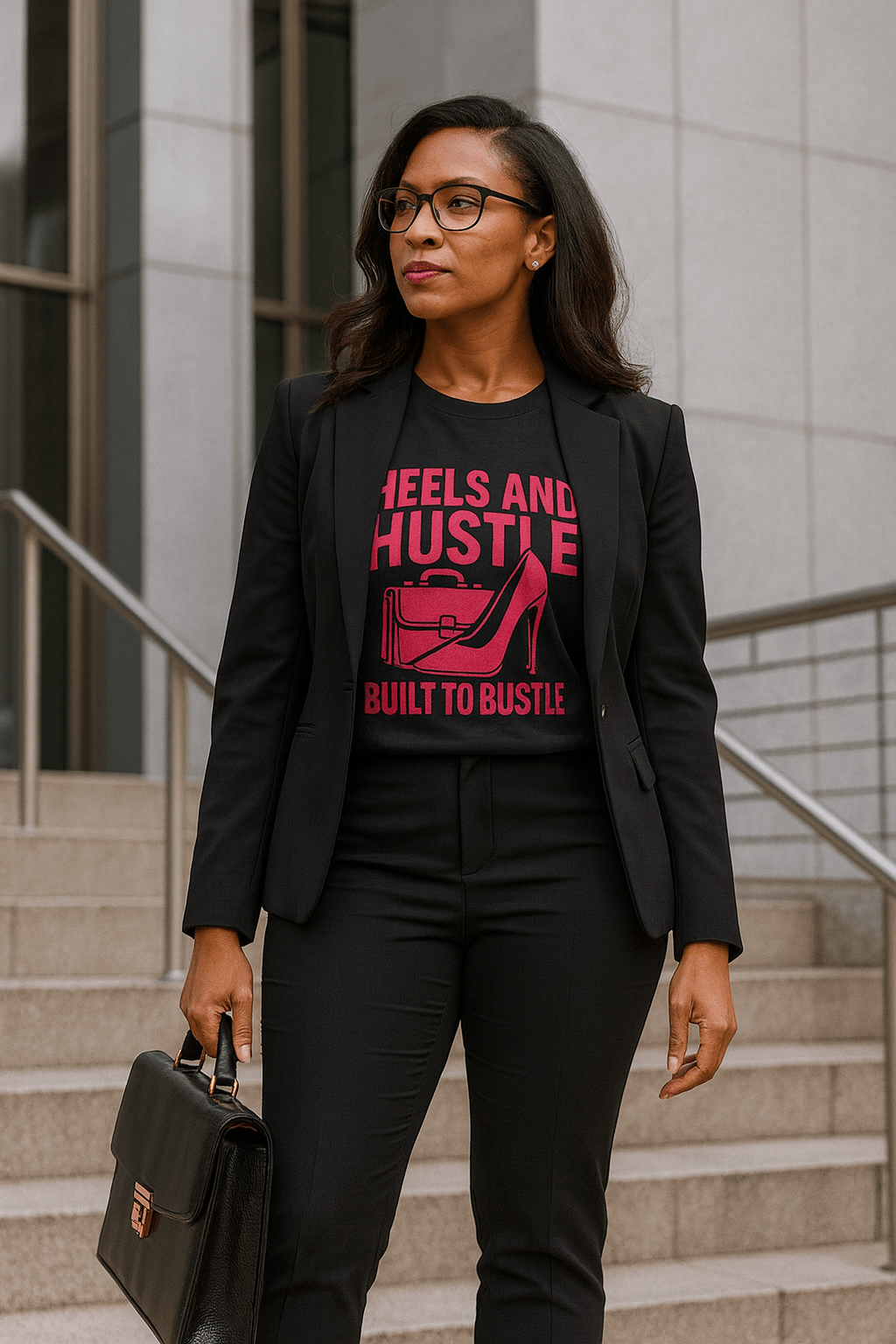 Hustle T-Shirt for Ambitious Women, Heels and Hustle Tee, Casual Wear, [...] - Cowgirltops.com