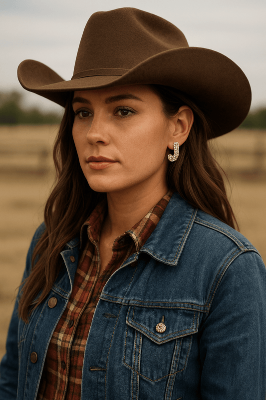 J Initial Rhinestone Studs - Cowgirltops.com