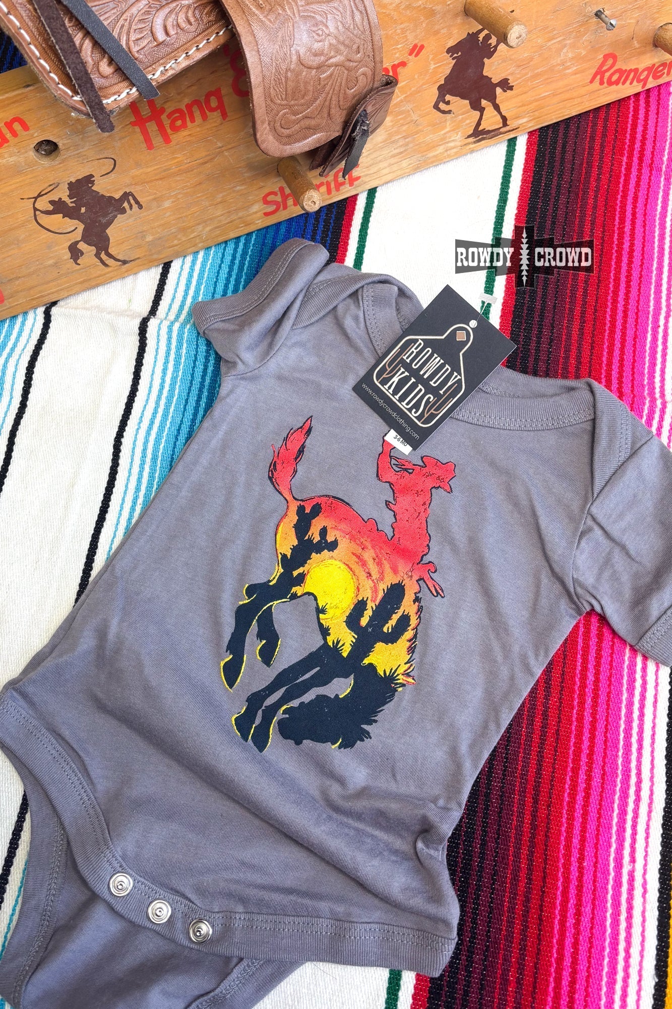 KIDS Bowie Bronc Onesie - Cowgirltops.com