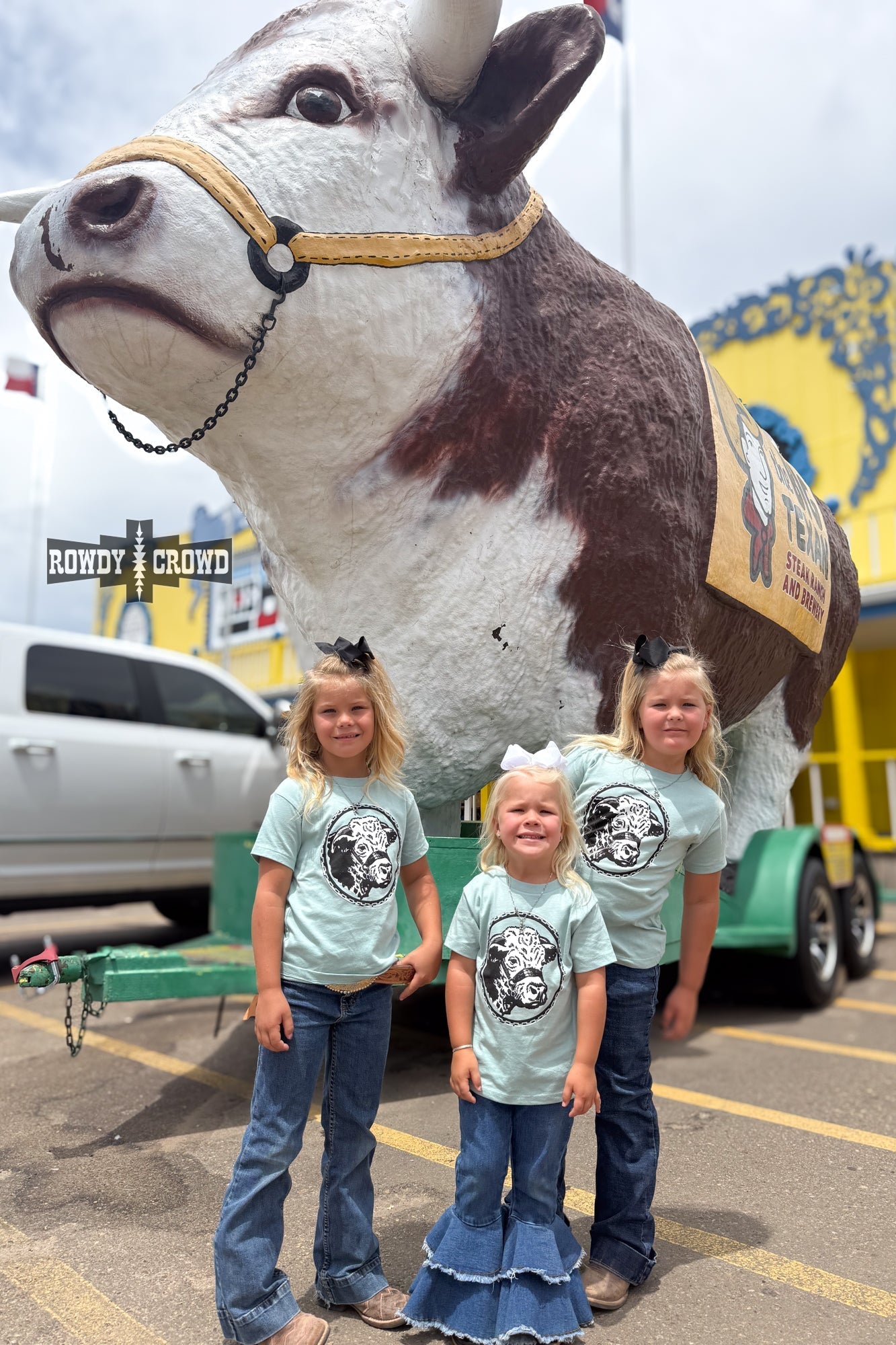 KIDS Happy Hereford Tee - BLUE - Cowgirltops.com