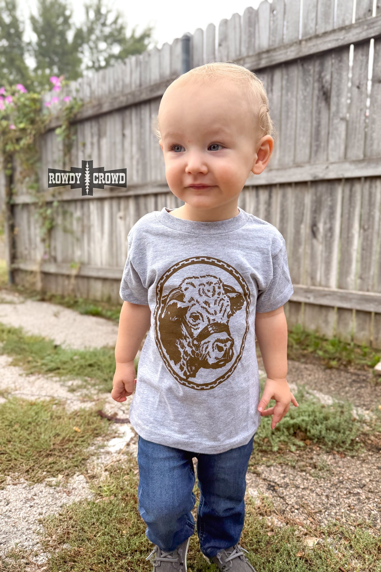 KIDS Happy Hereford Tee - BROWN - Cowgirltops.com