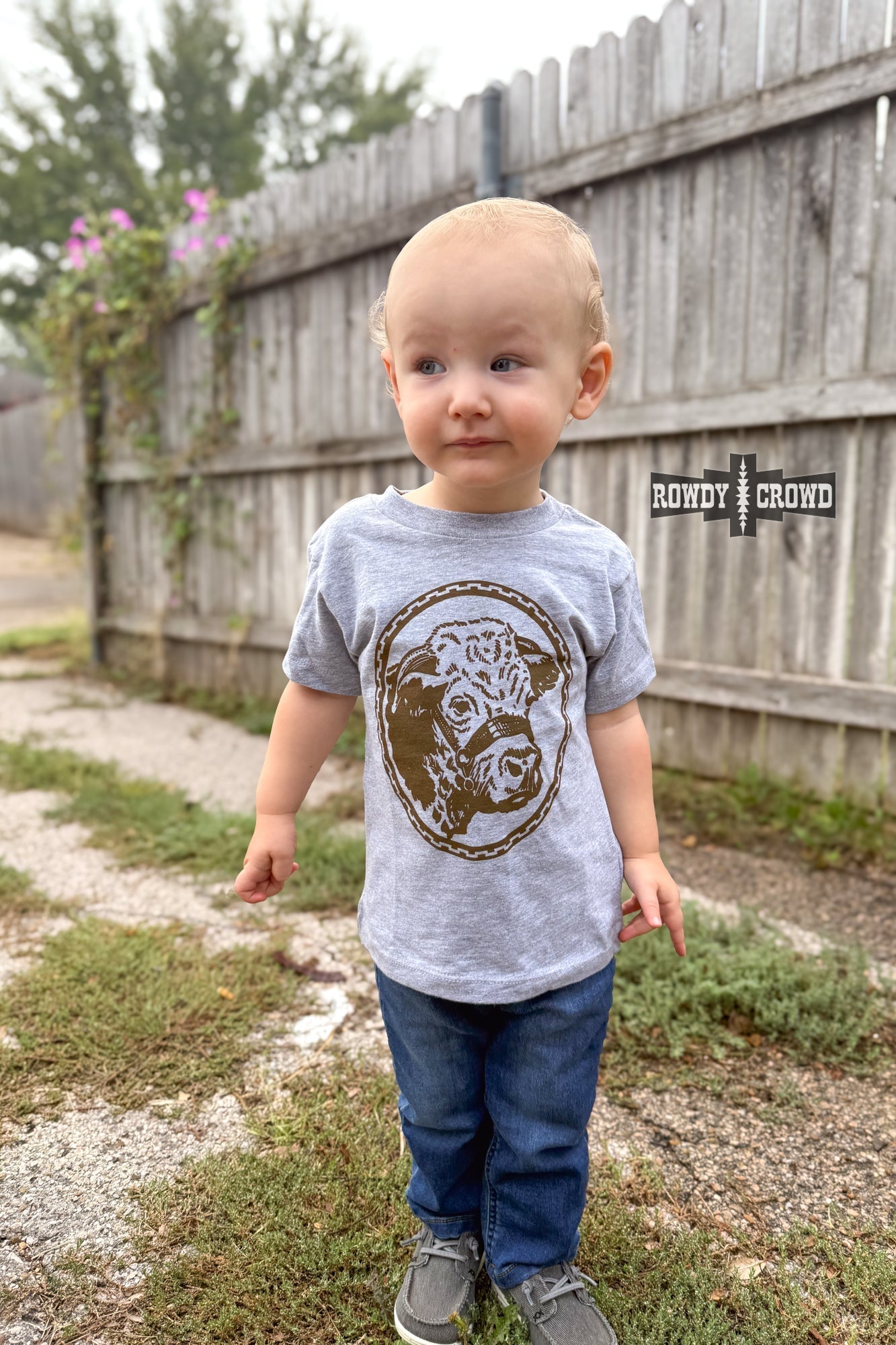 KIDS Happy Hereford Tee - BROWN - Cowgirltops.com