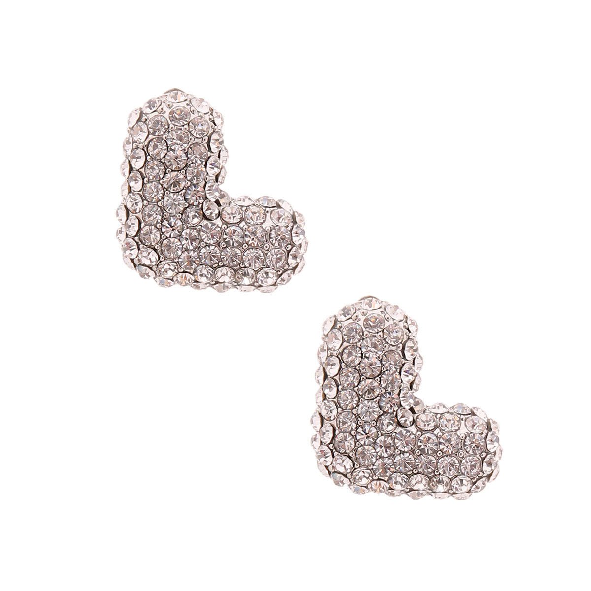 L Rhinestone Silver Studs - Cowgirltops.com