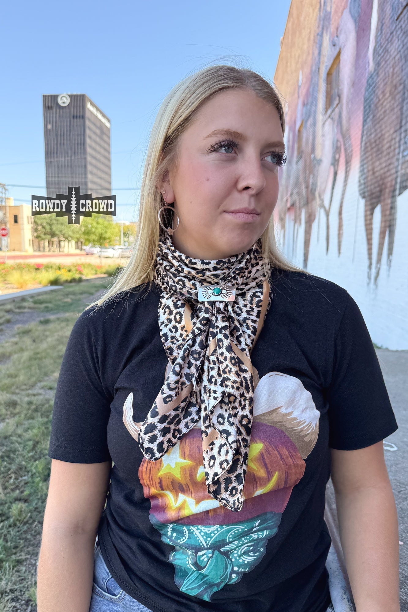 Liberty Leopard Wild Rag/ Scarf - Cowgirltops.com