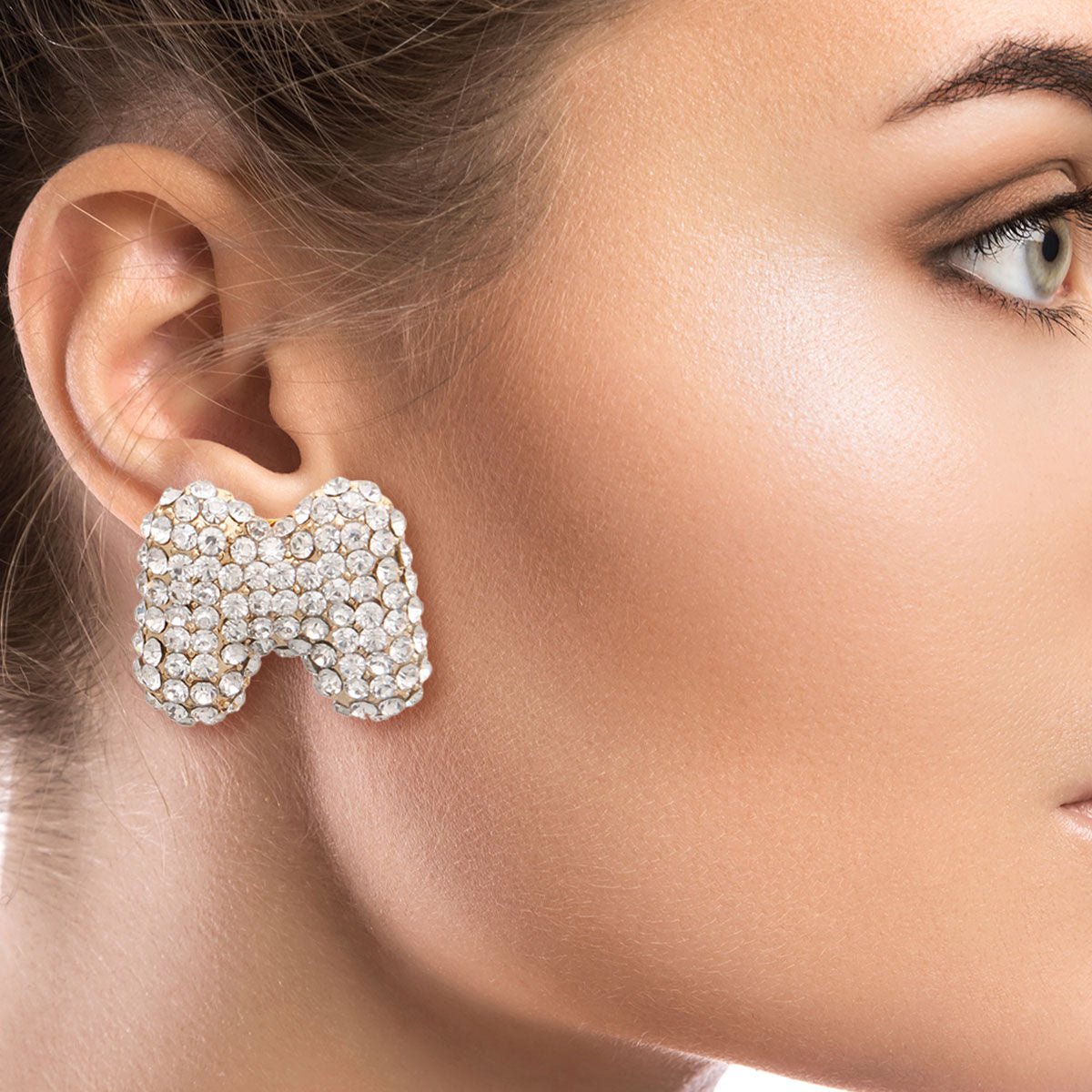 M Initial Rhinestone Studs - Cowgirltops.com