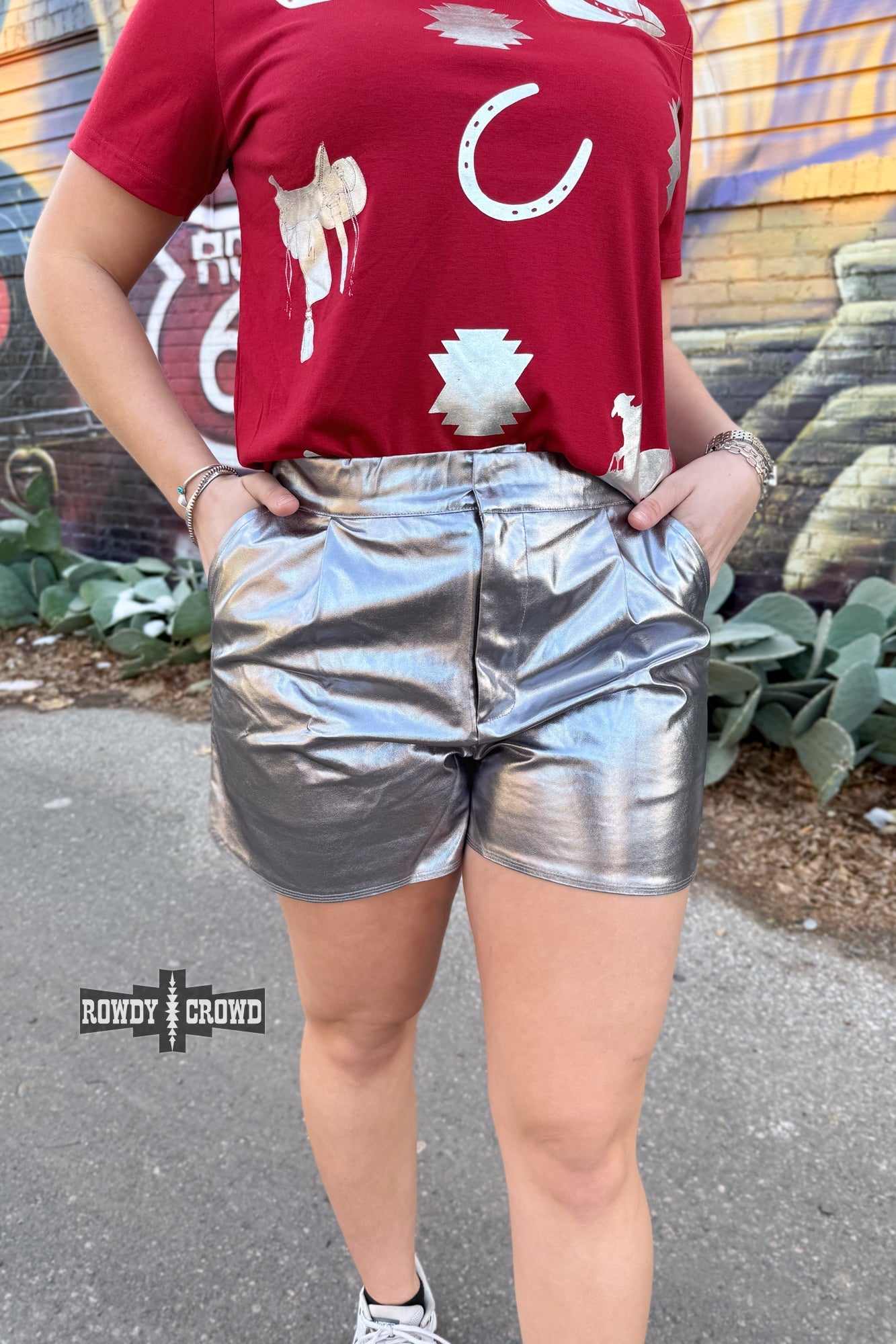 Marfa Metallic Shorts - Cowgirltops.com