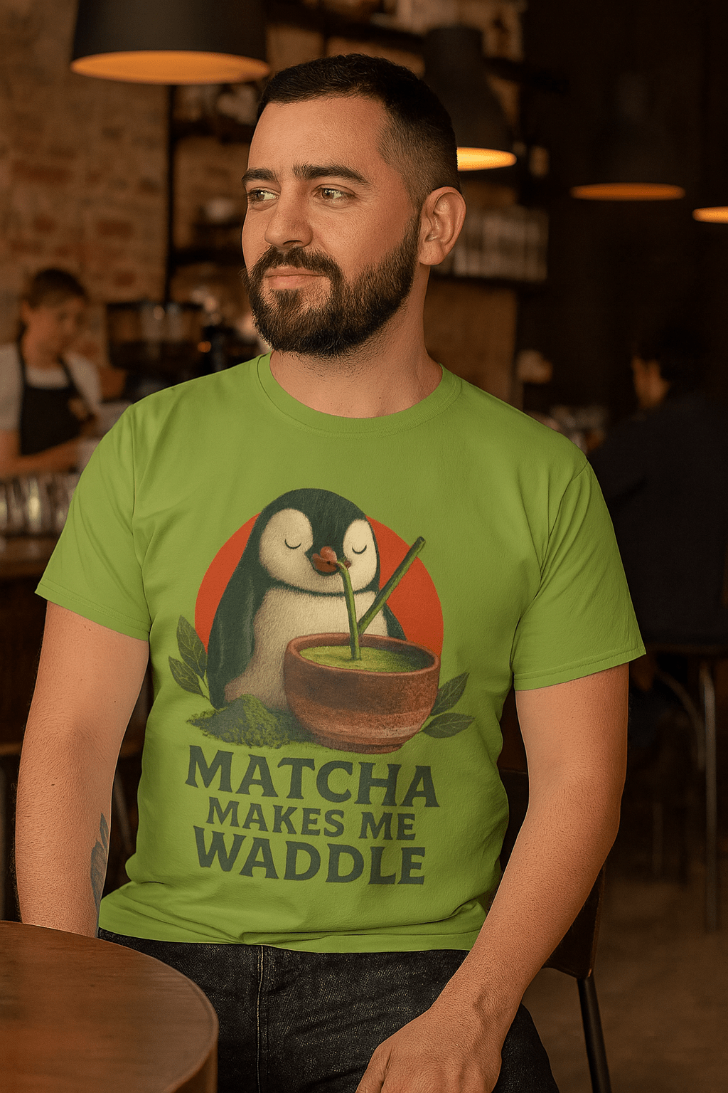Matcha Penguin Unisex T-Shirt - Cowgirltops.com