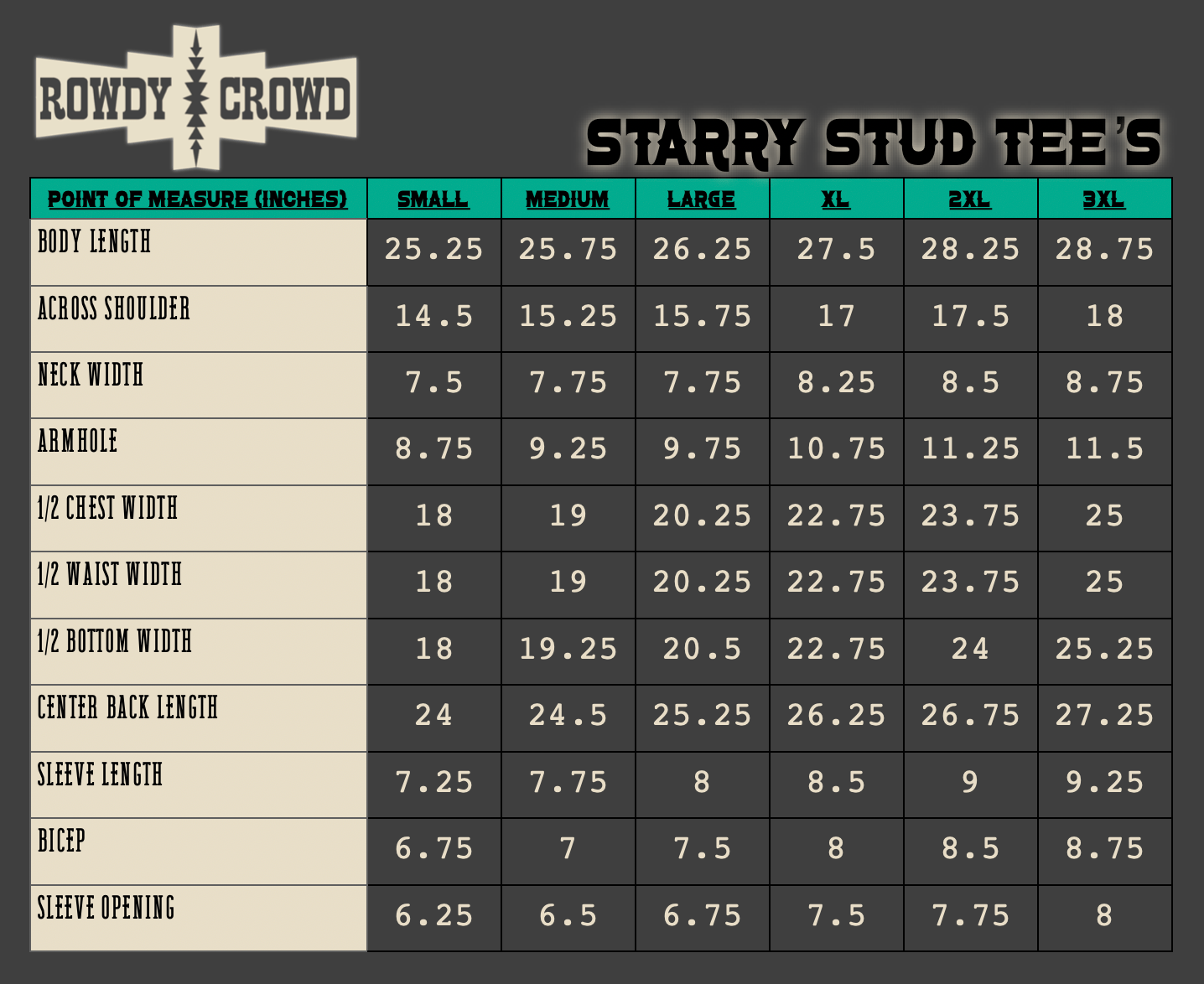 MOCHA - Starry Stud Tee - Cowgirltops.com