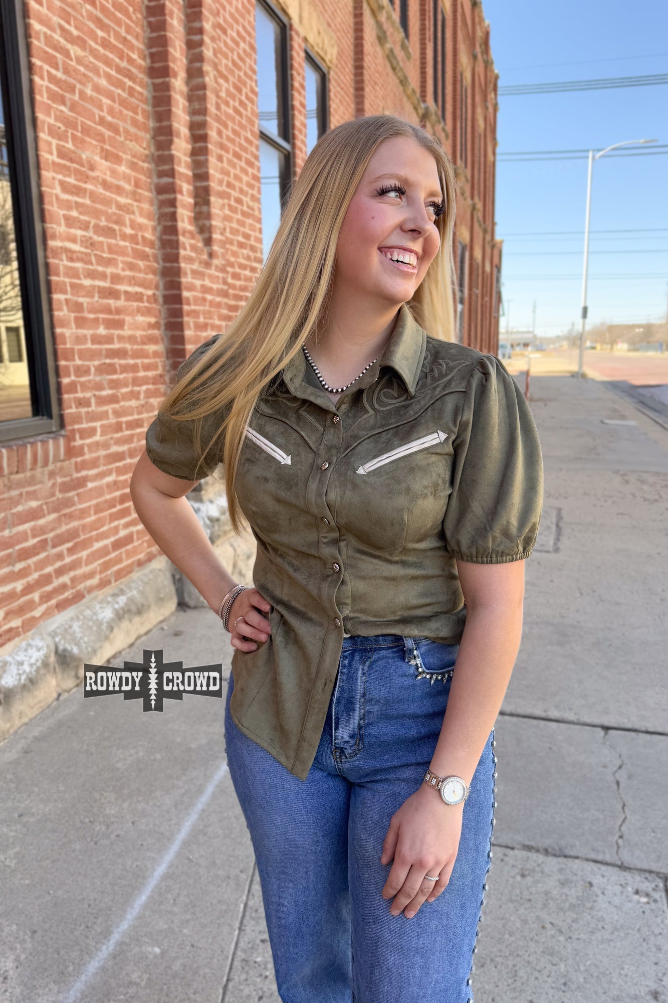 OLIVE - Calaboose Top - Cowgirltops.com