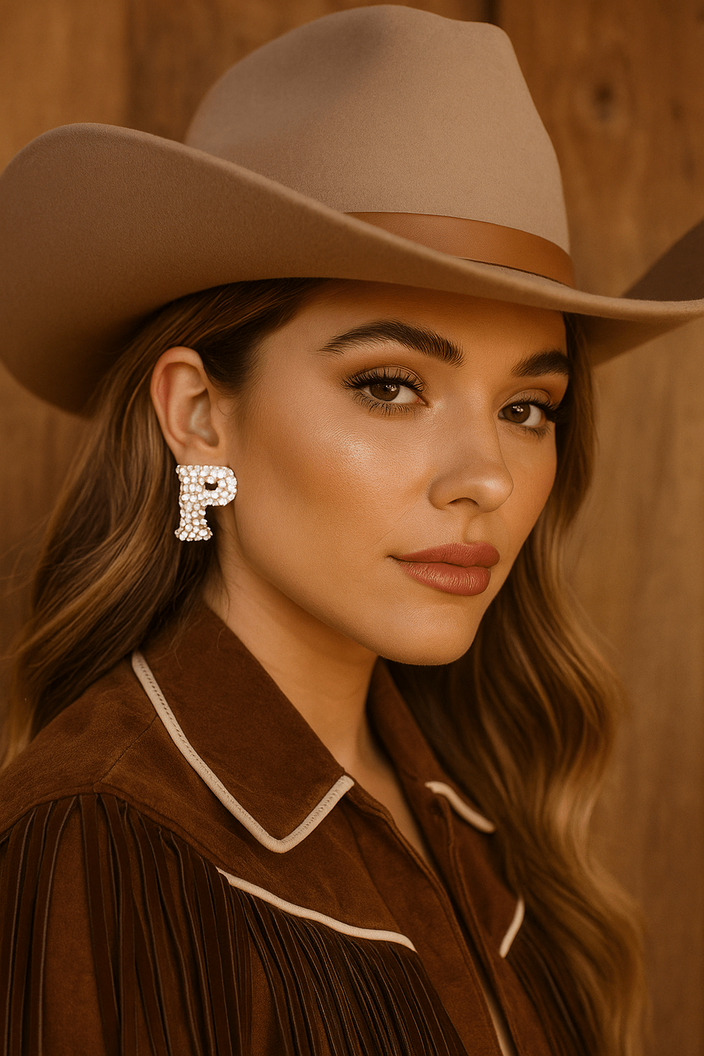 P Initial Rhinestone Studs - Cowgirltops.com