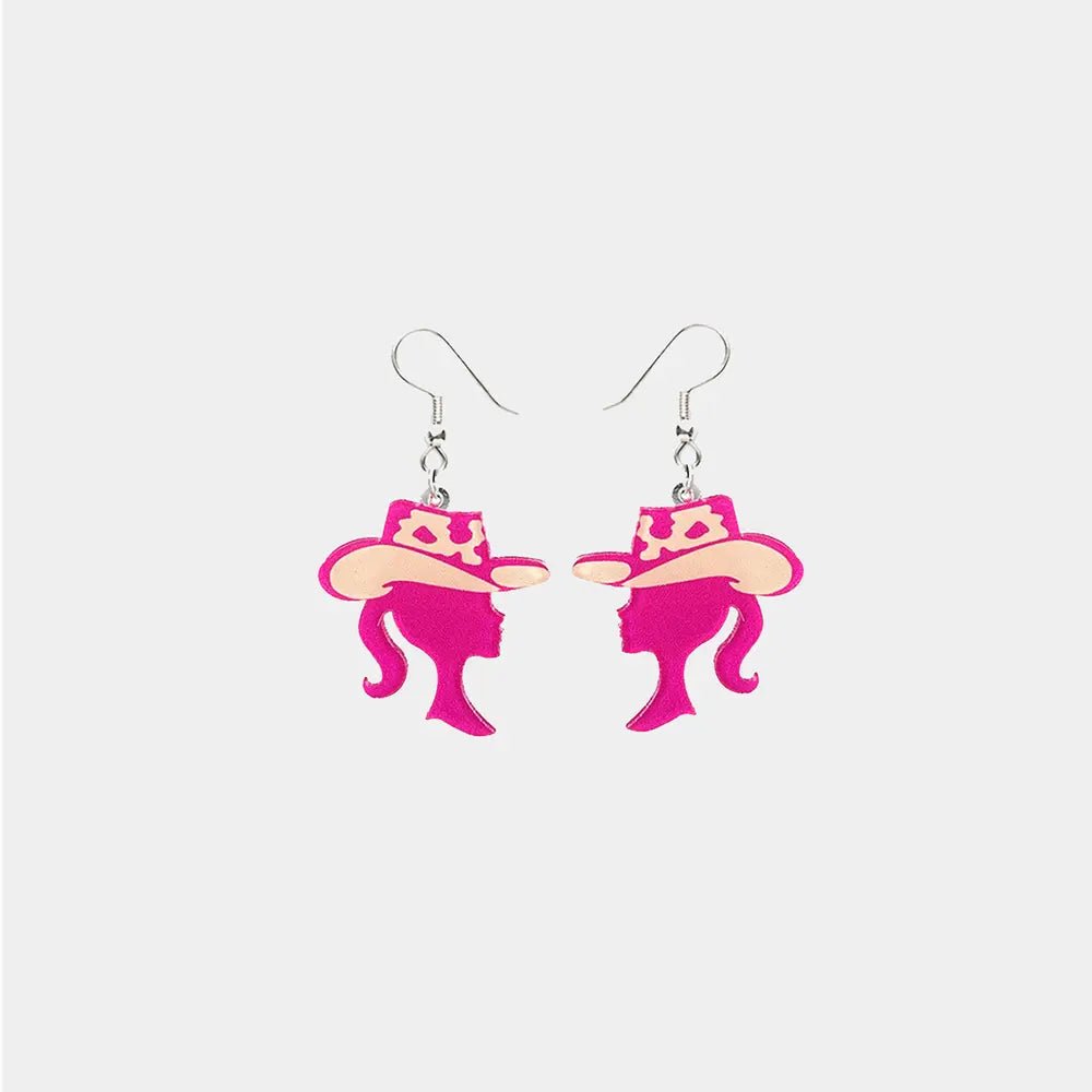 Pink Cowboy Disco Earrings – Retro Western Statement Jewellery - Cowgirltops.com