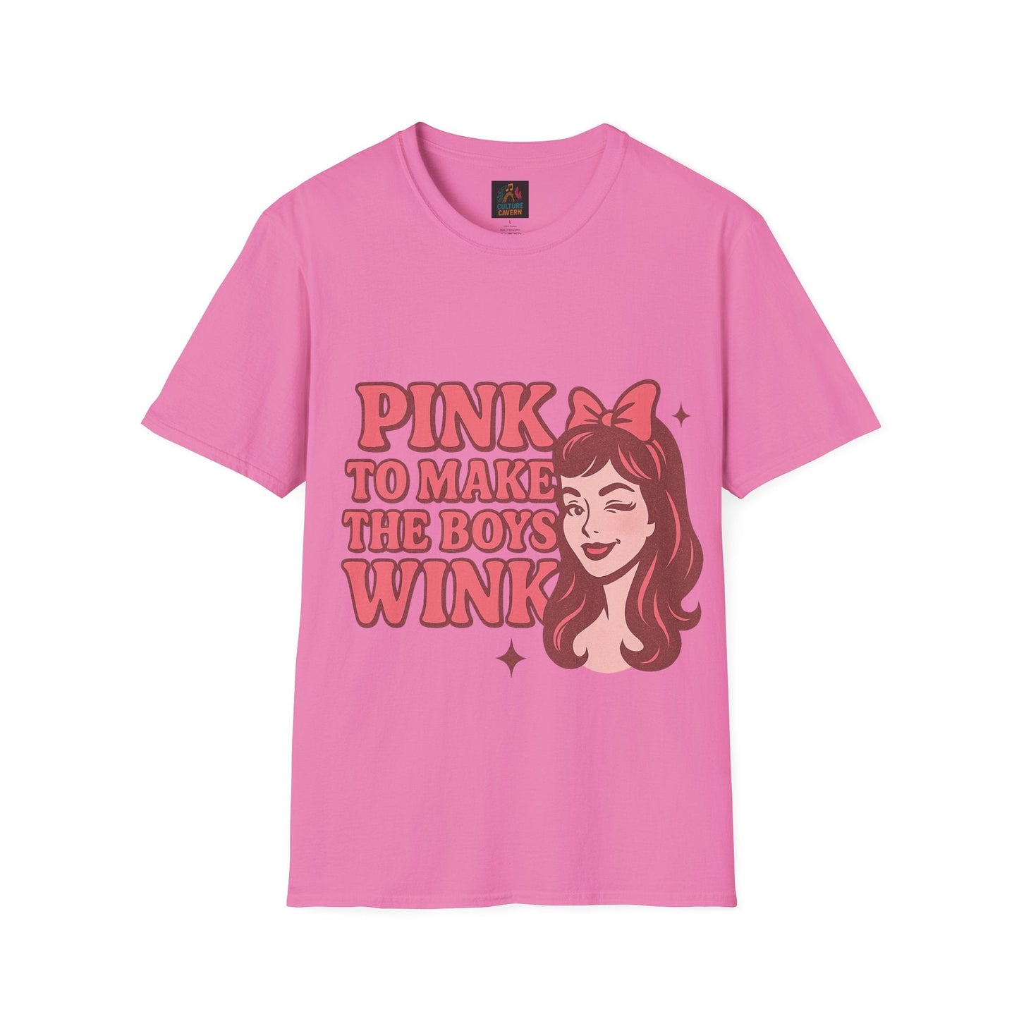 Pink to Make the Boys Wink T-Shirt, Cute Graphic Tee, Casual Wear, [...] - Cowgirltops.com