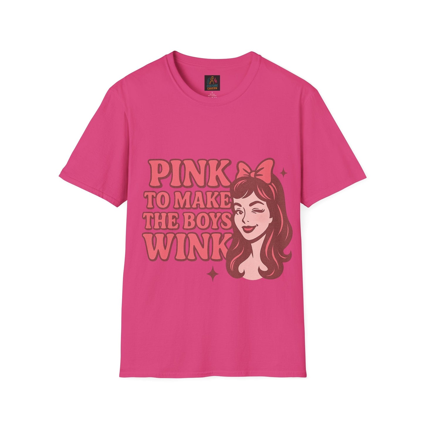 Pink to Make the Boys Wink T-Shirt, Cute Graphic Tee, Casual Wear, [...] - Cowgirltops.com