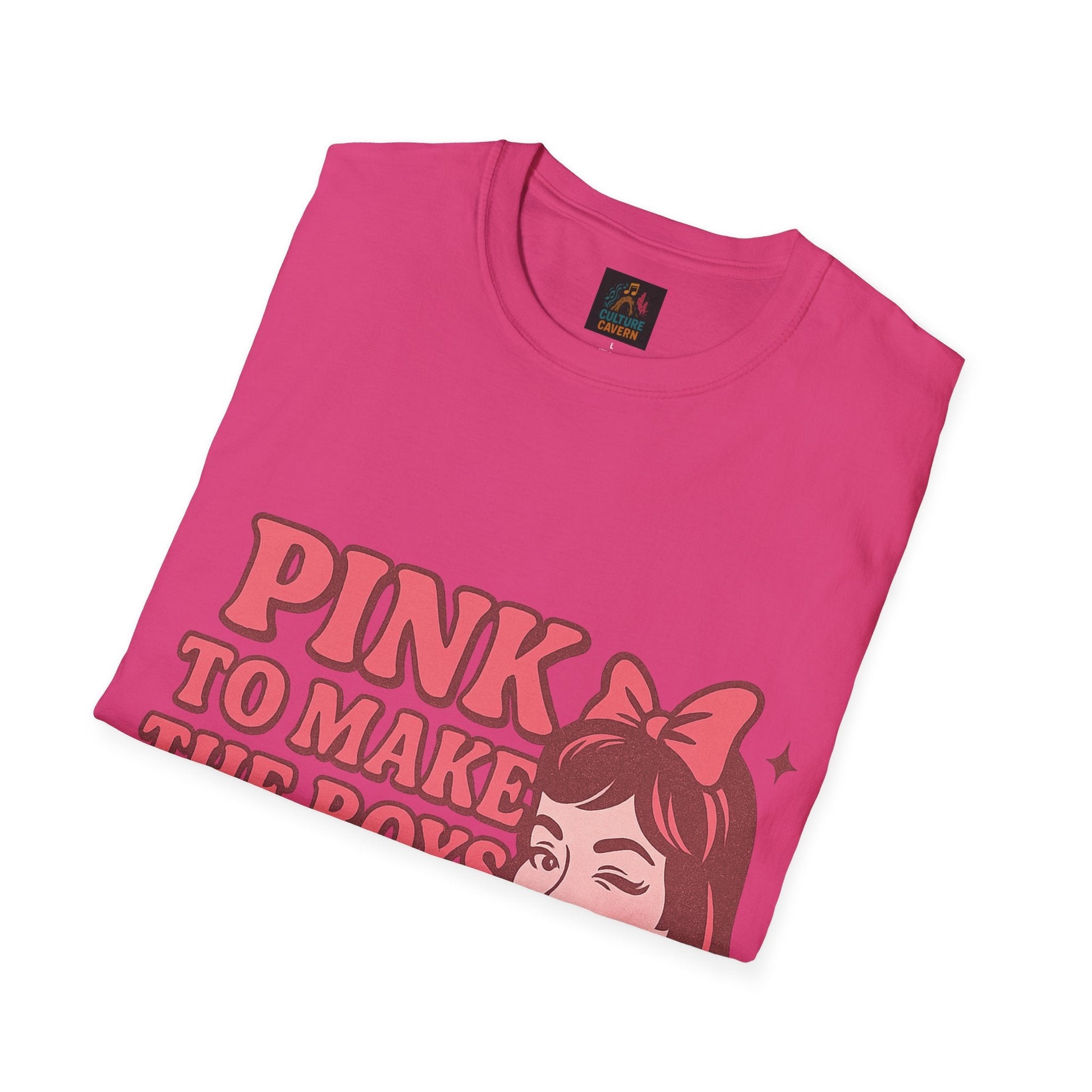Pink to Make the Boys Wink T-Shirt, Cute Graphic Tee, Casual Wear, [...] - Cowgirltops.com