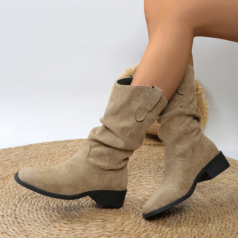 Pleated Pull - On Western Cowboy Boots - Cowgirltops.com