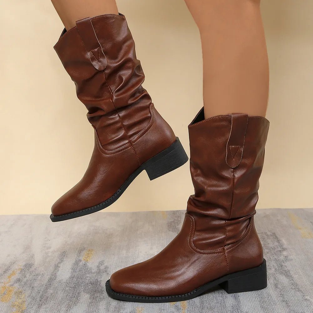 Pleated Pull - On Western Cowboy Boots - Cowgirltops.com