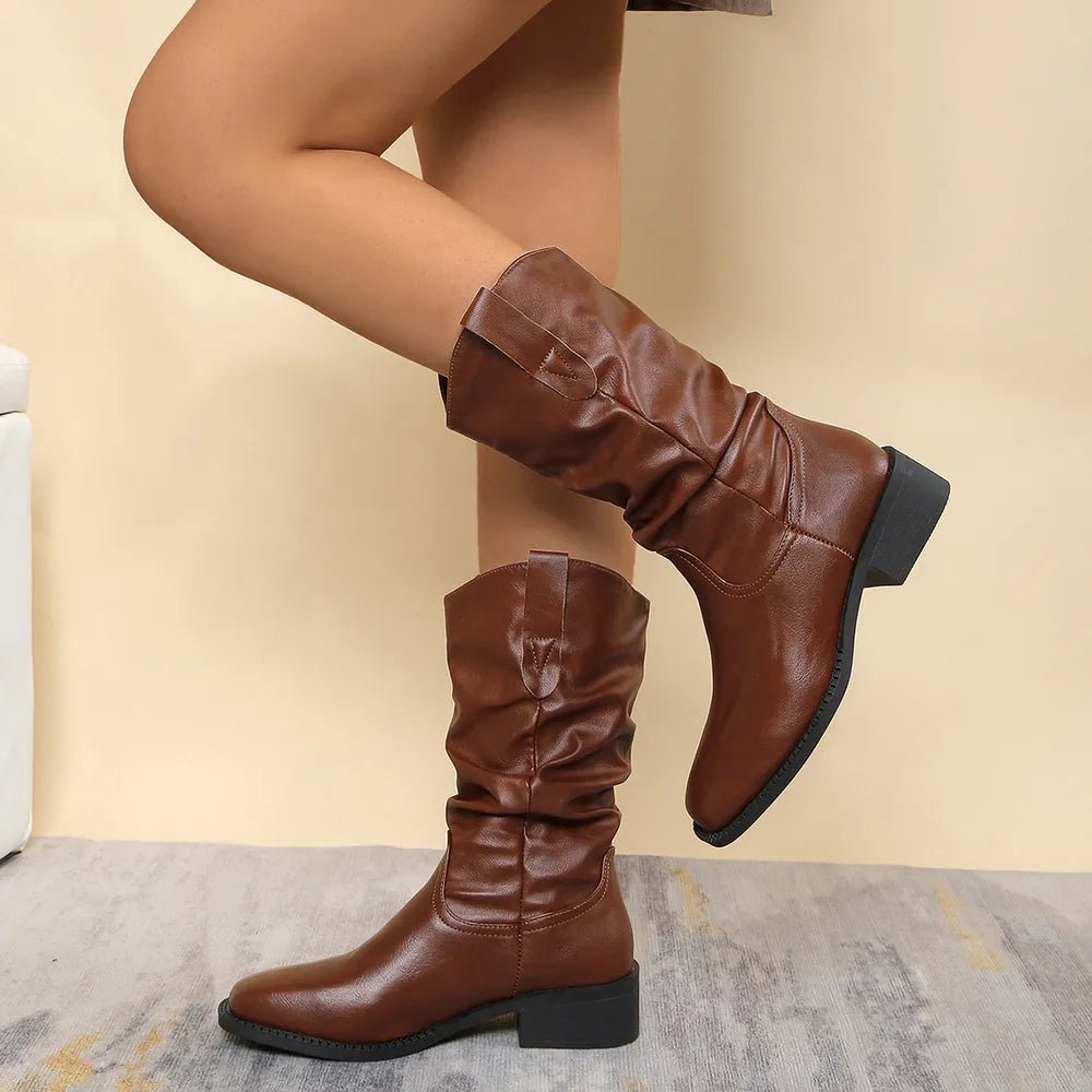 Pleated Pull - On Western Cowboy Boots - Cowgirltops.com