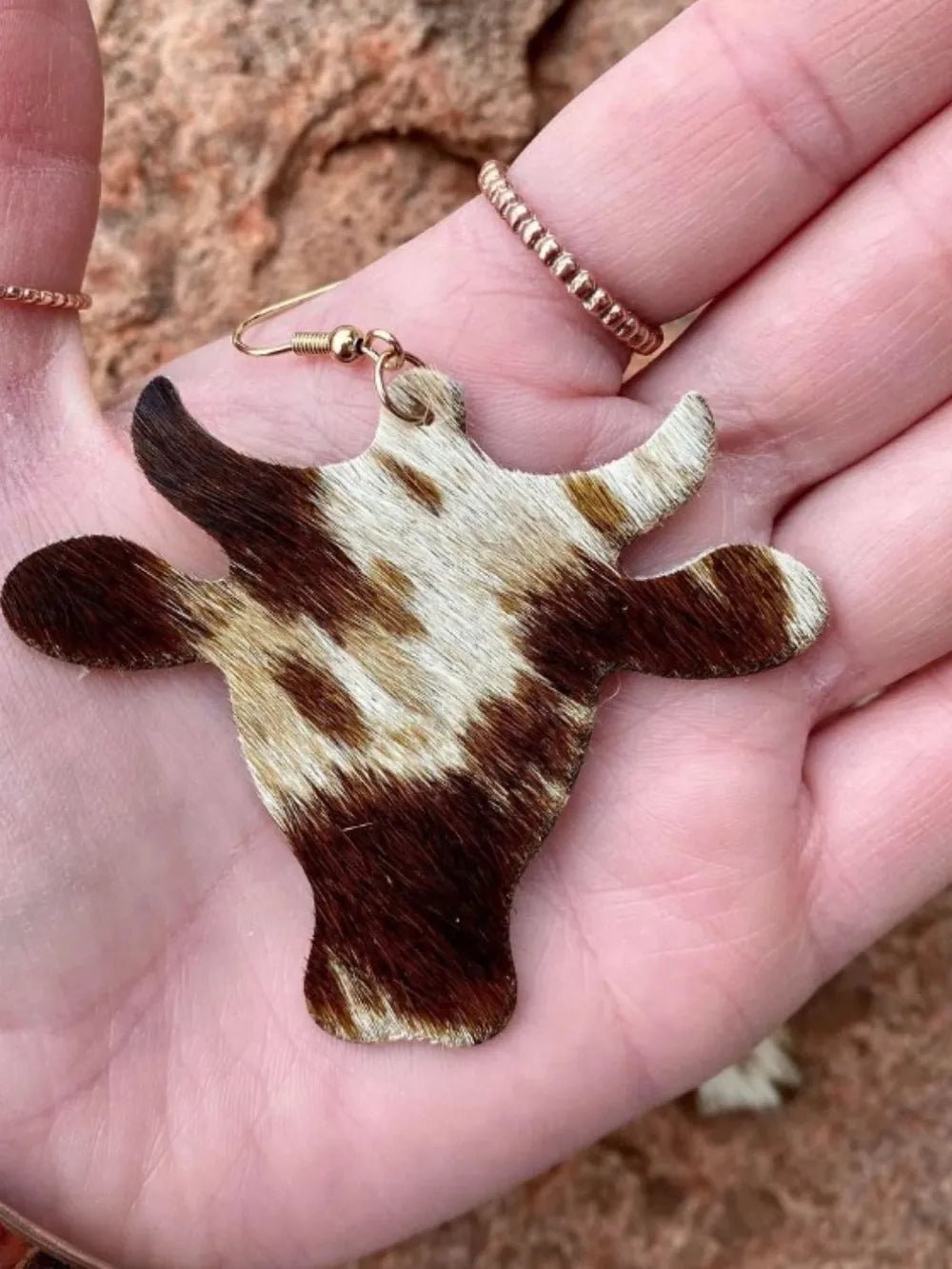 PU Leather Bull Head Earrings - Cowgirltops.com