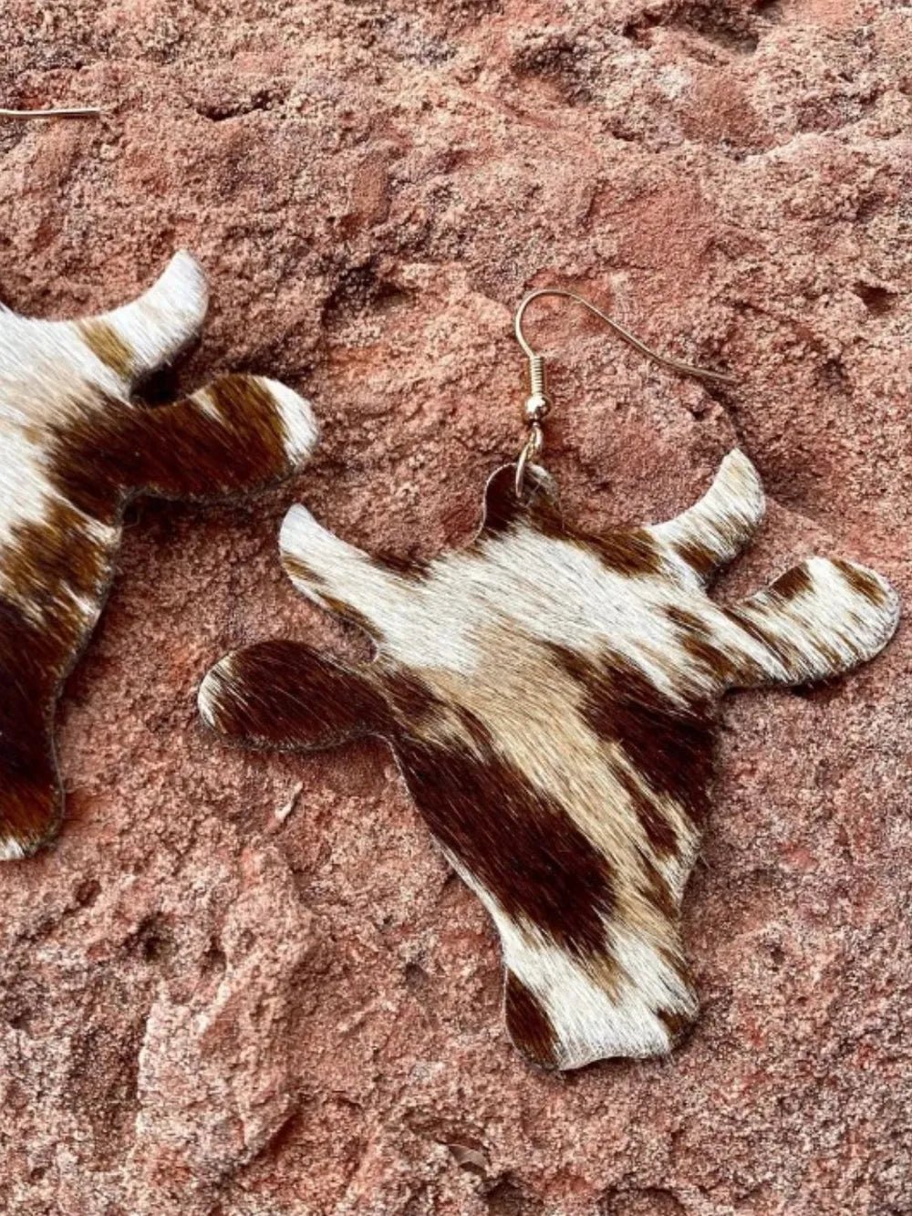 PU Leather Bull Head Earrings - Cowgirltops.com