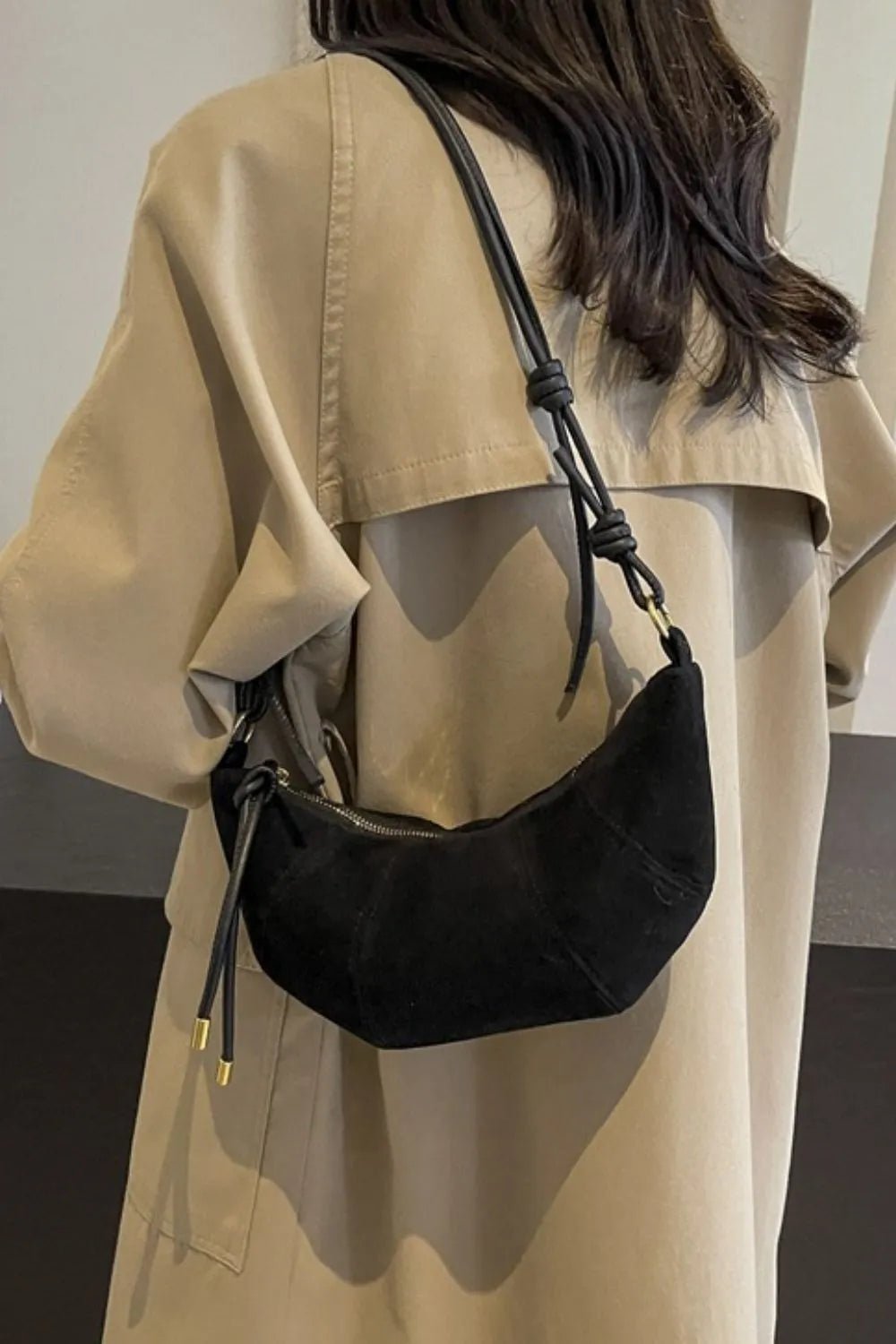 PU Leather Strap Suede Shoulder Bag - Cowgirltops.com