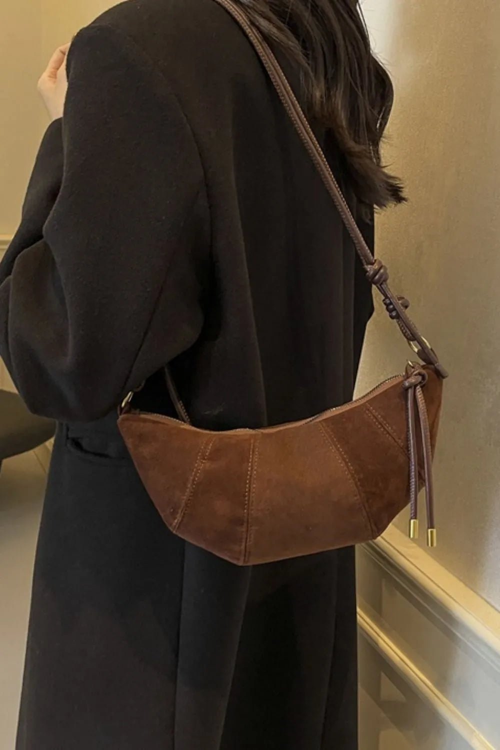 PU Leather Strap Suede Shoulder Bag - Cowgirltops.com