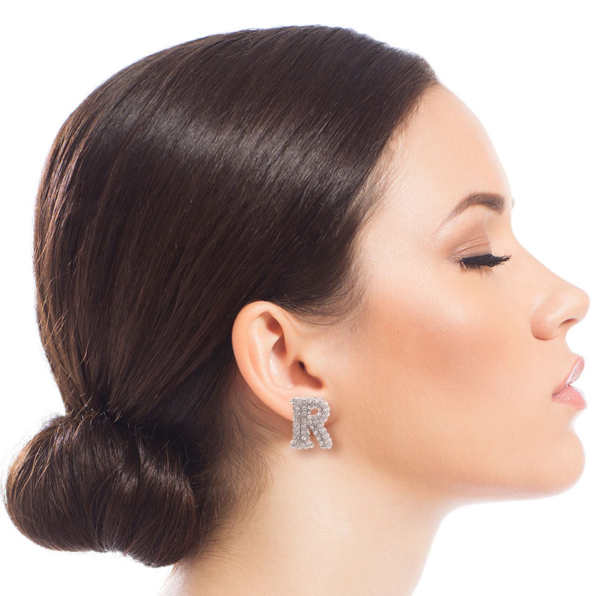 R Rhinestone Silver Studs - Cowgirltops.com