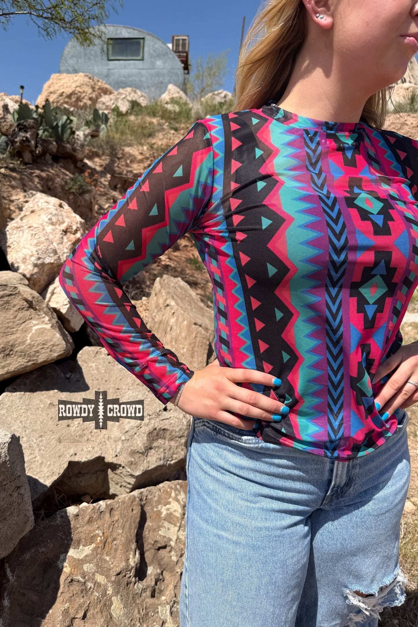 Retro Funk Mesh Top - Cowgirltops.com